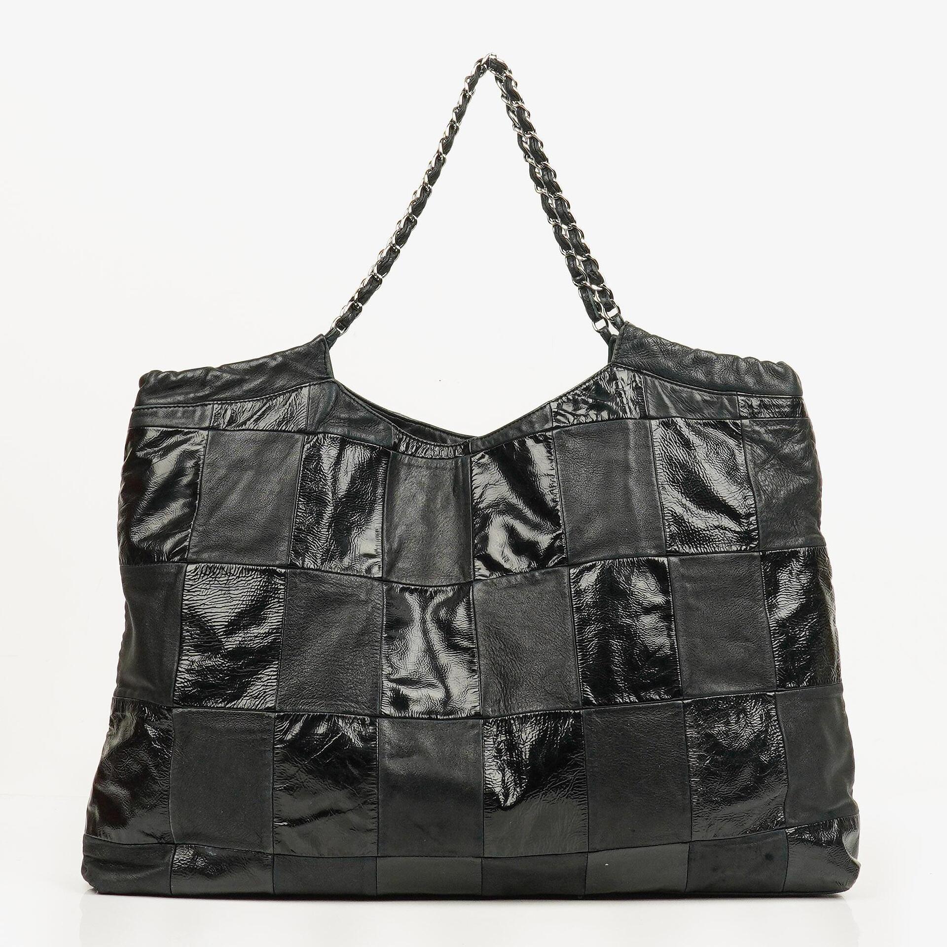 Chanel Black Leather Brooklyn Ligne Patchwork Large Cabas Tote Bag