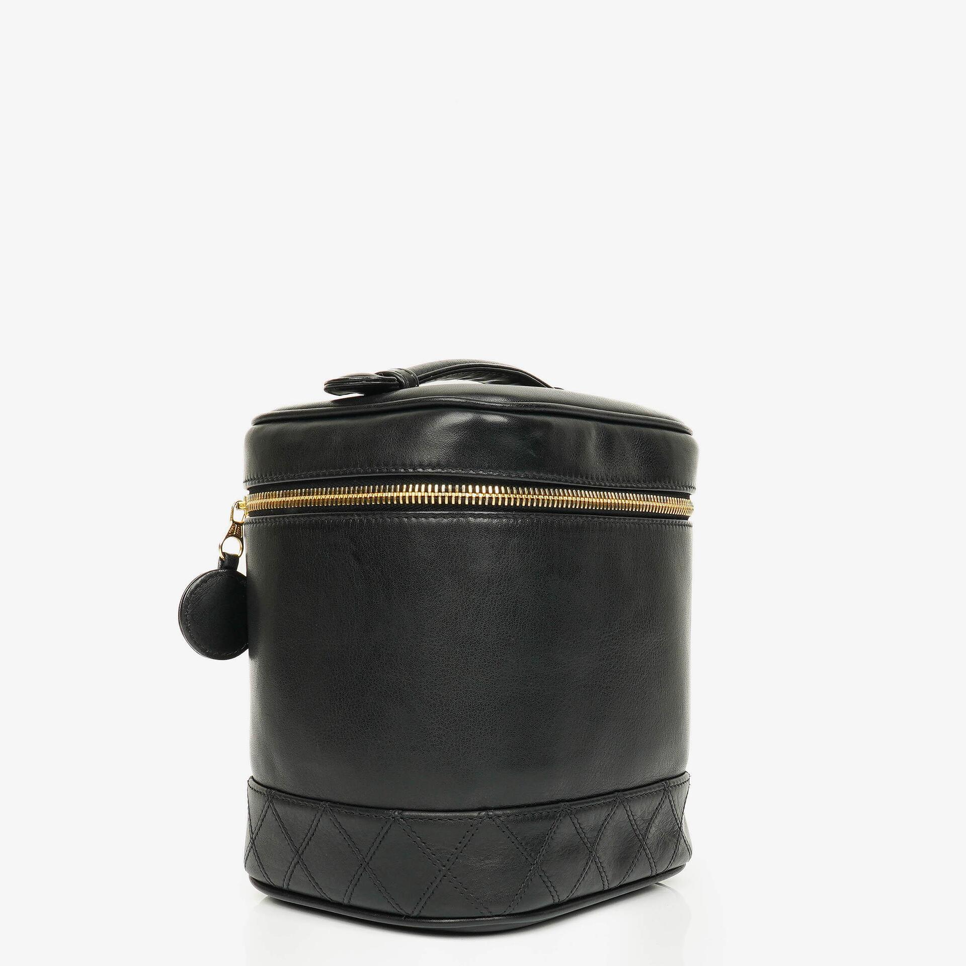 Chanel Black Leather Vanity Case