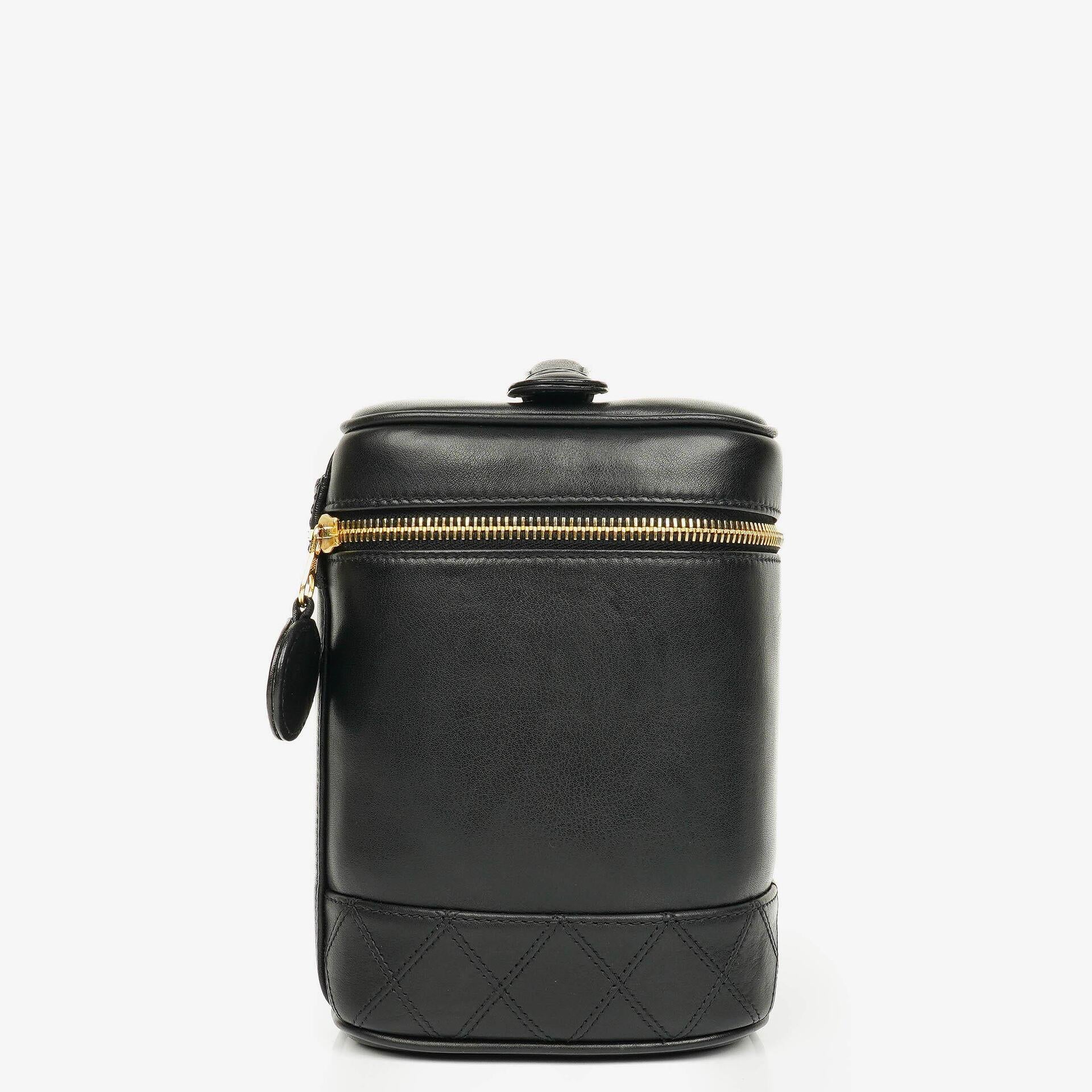 Chanel Black Leather Vanity Case