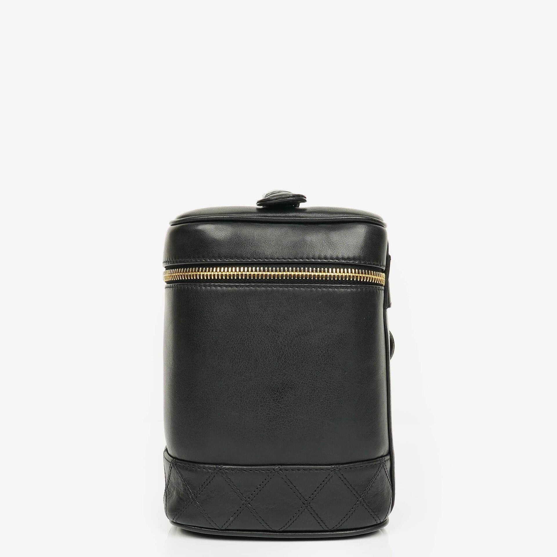Chanel Black Leather Vanity Case