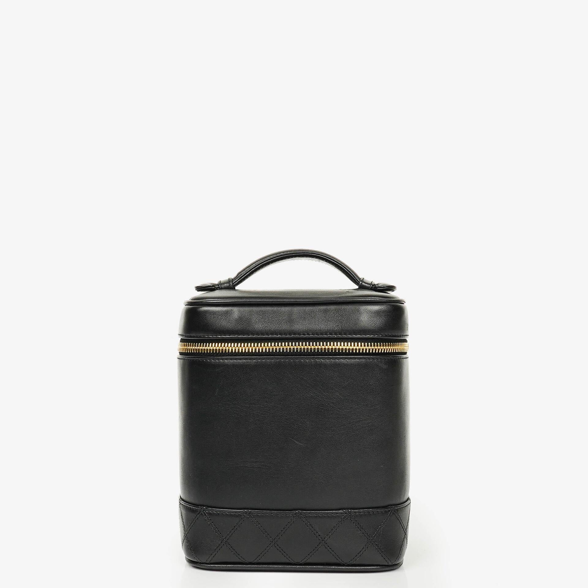 Chanel Black Leather Vanity Case