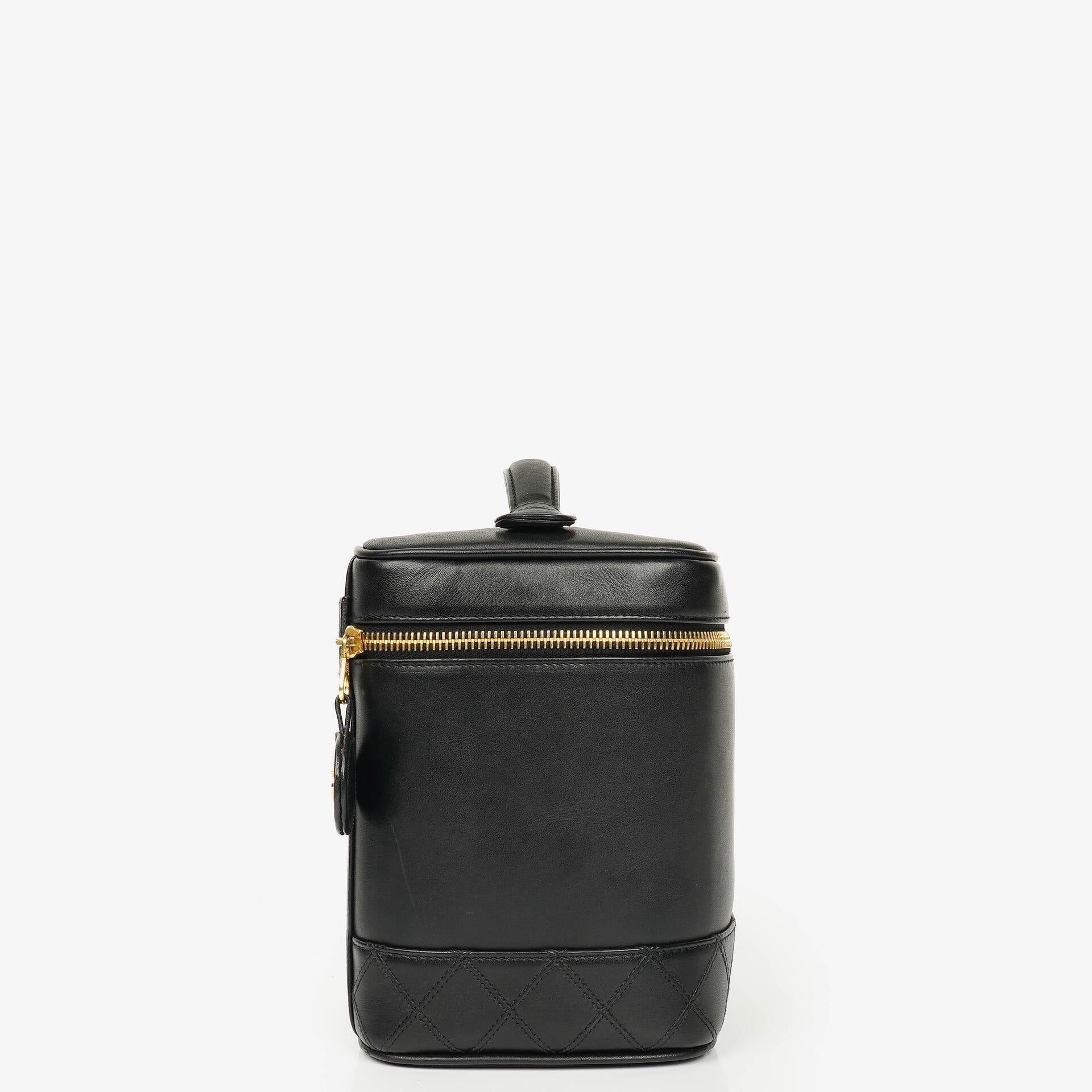 Chanel Black Leather Vanity Case