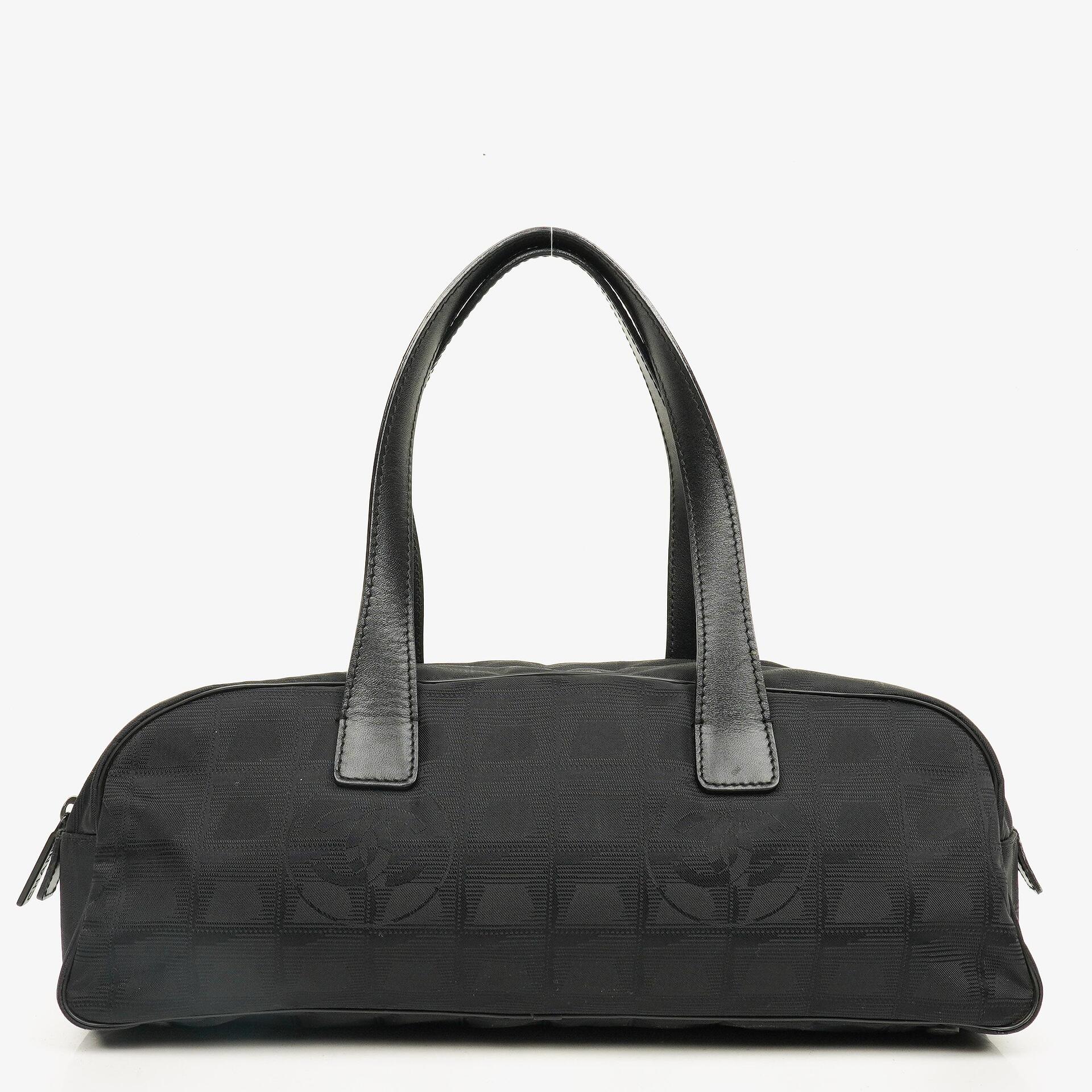 Chanel Black New Travel Line Nylon Mini Boston Bag