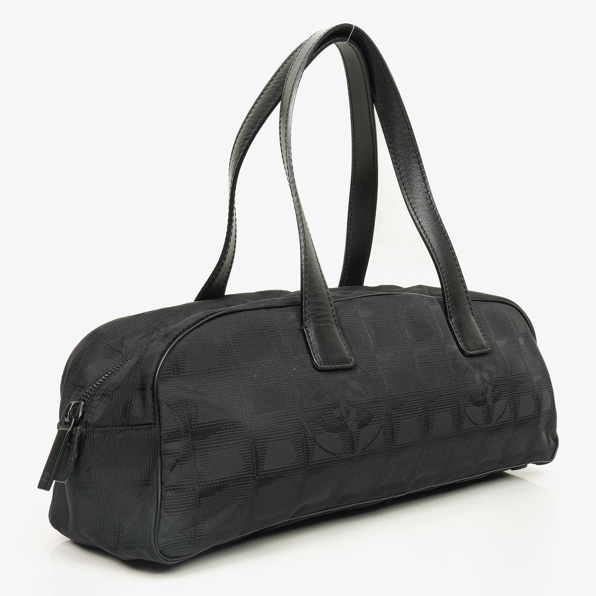 Chanel Black New Travel Line Nylon Mini Boston Bag
