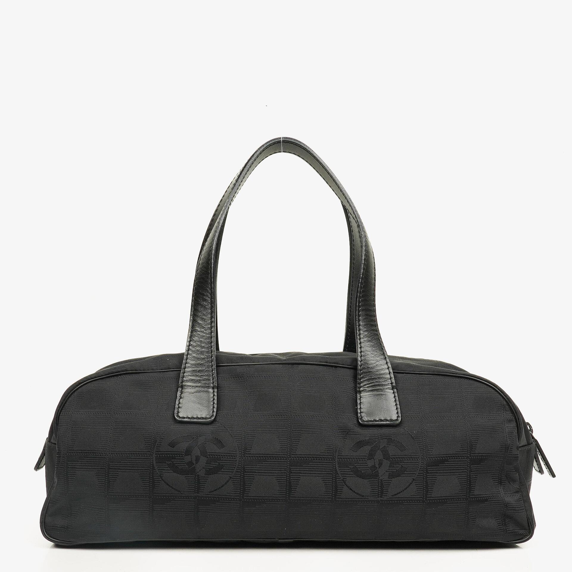 Chanel Black New Travel Line Nylon Mini Boston Bag
