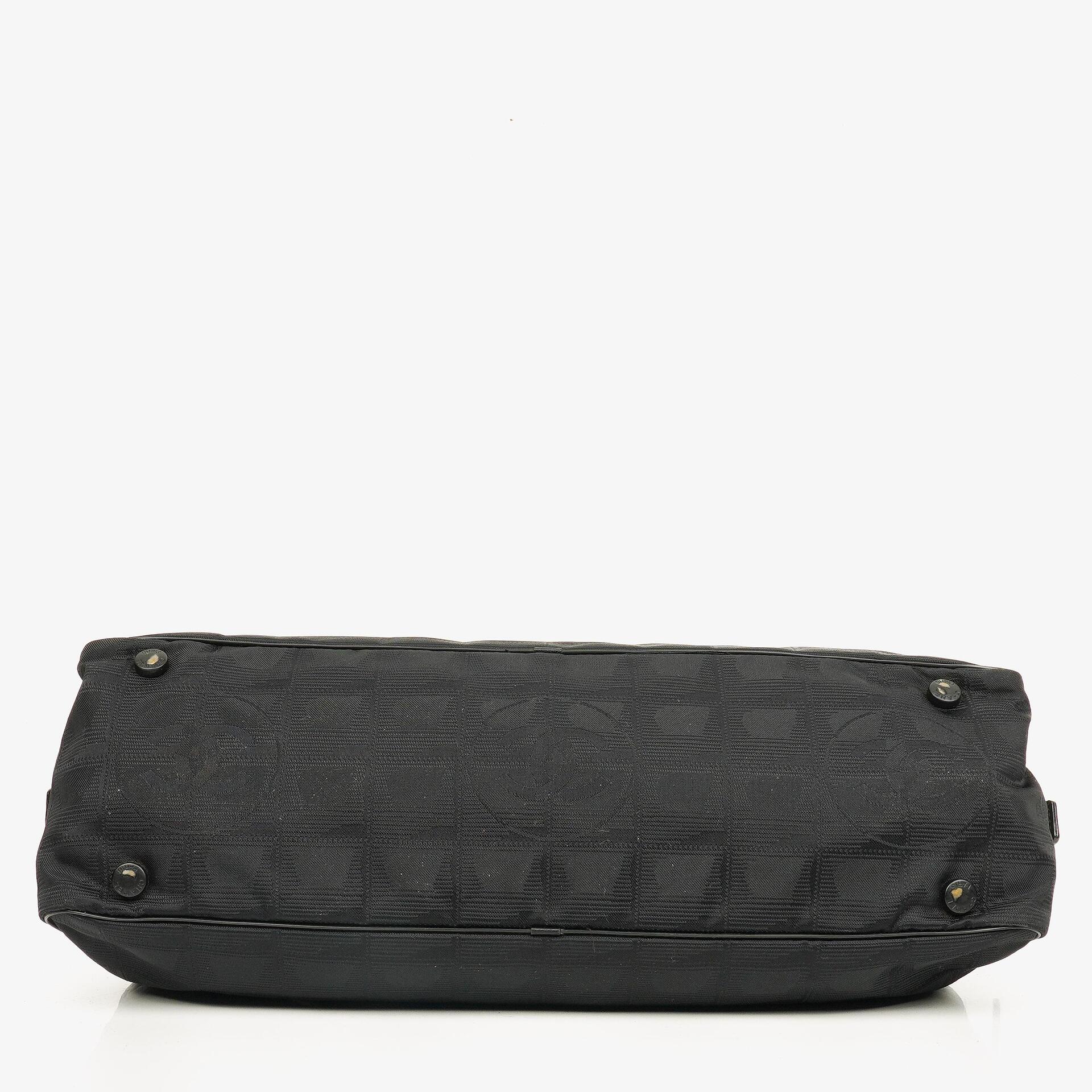 Chanel Black New Travel Line Nylon Mini Boston Bag