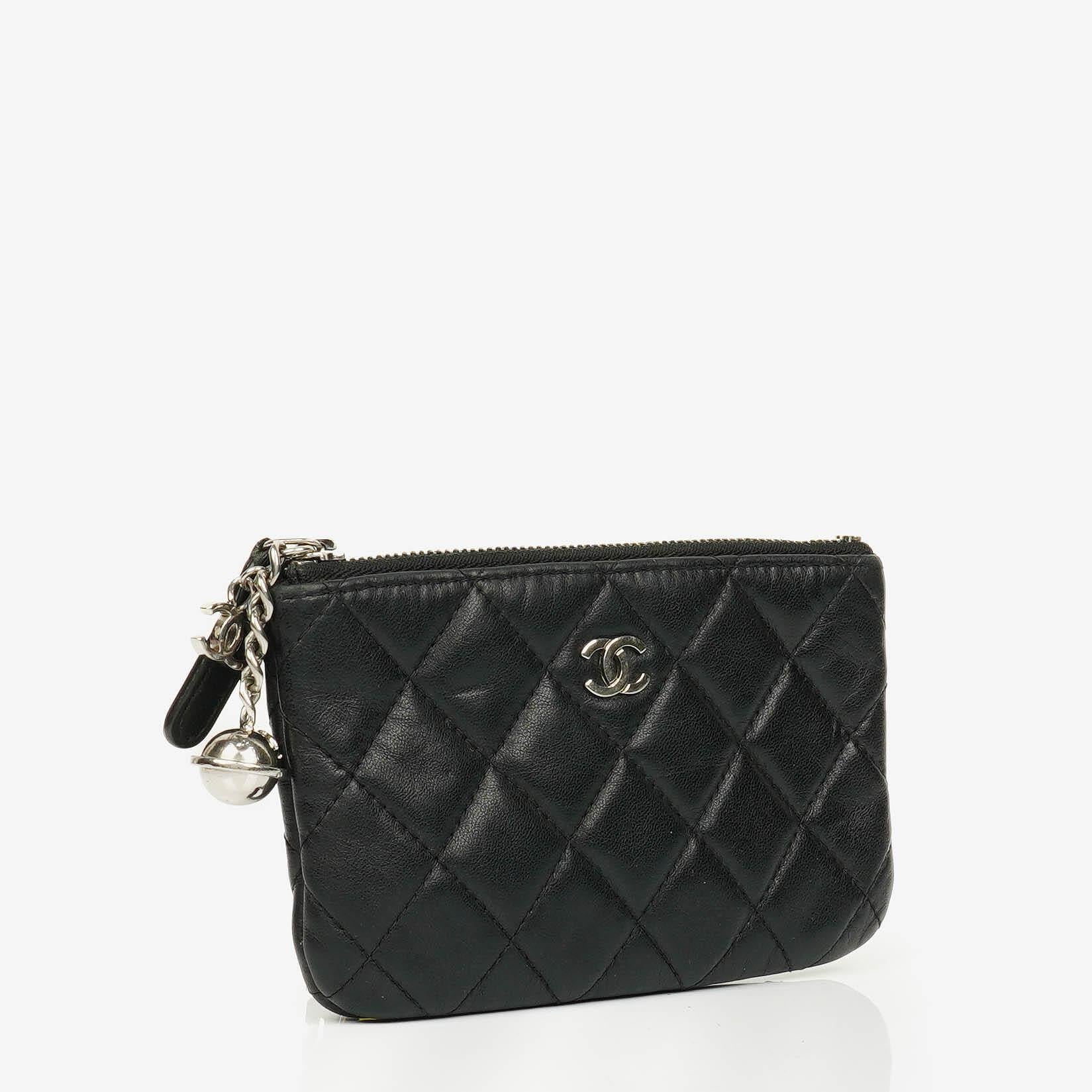 Chanel Black Quilted Lambskin Small Cosmo Cosmetic Case