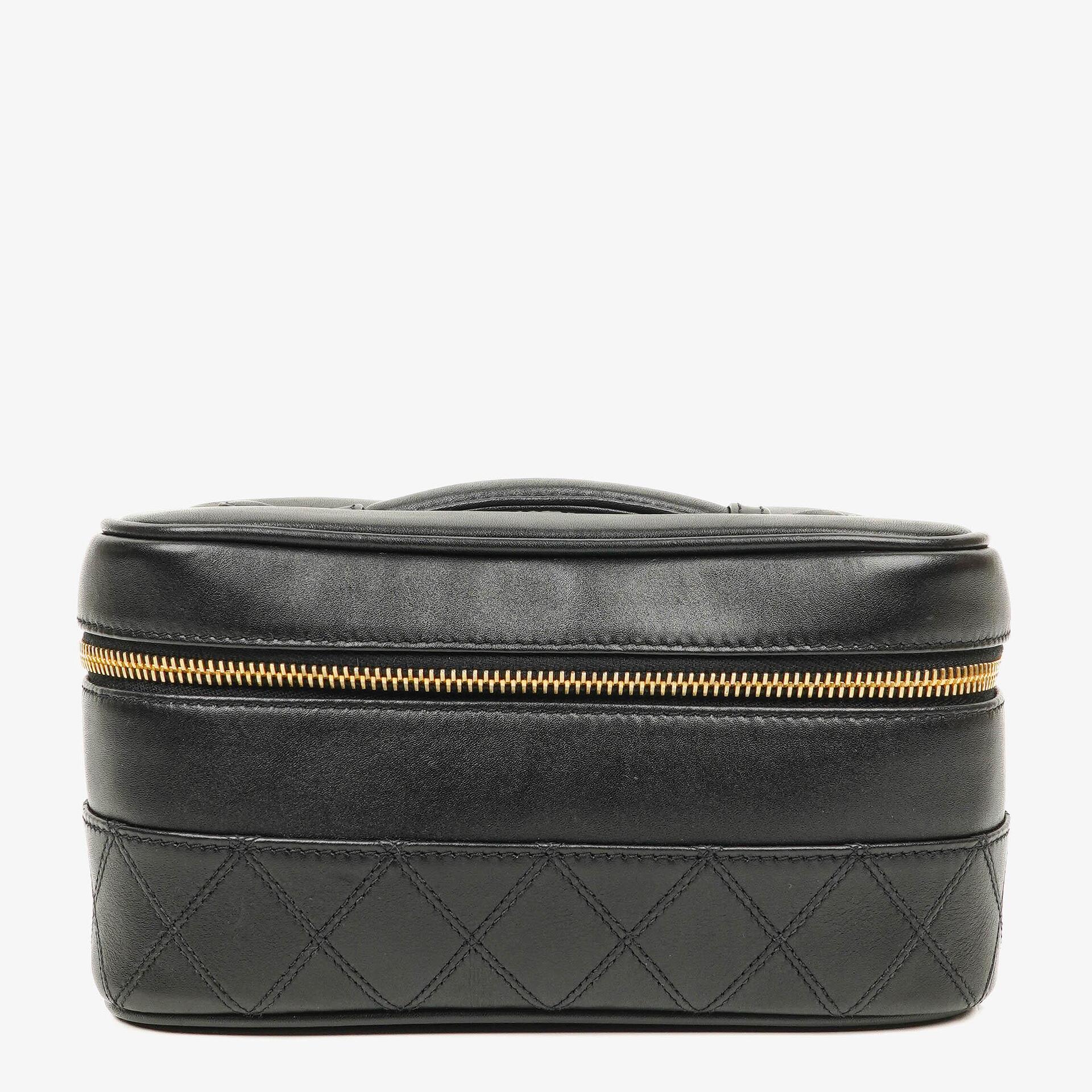 Chanel Black Quilted Leather Vanity Case