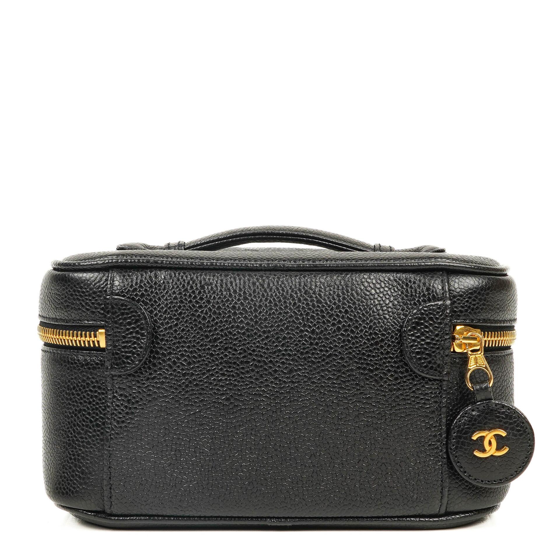 Chanel Black Quilted Leather Vanity Case