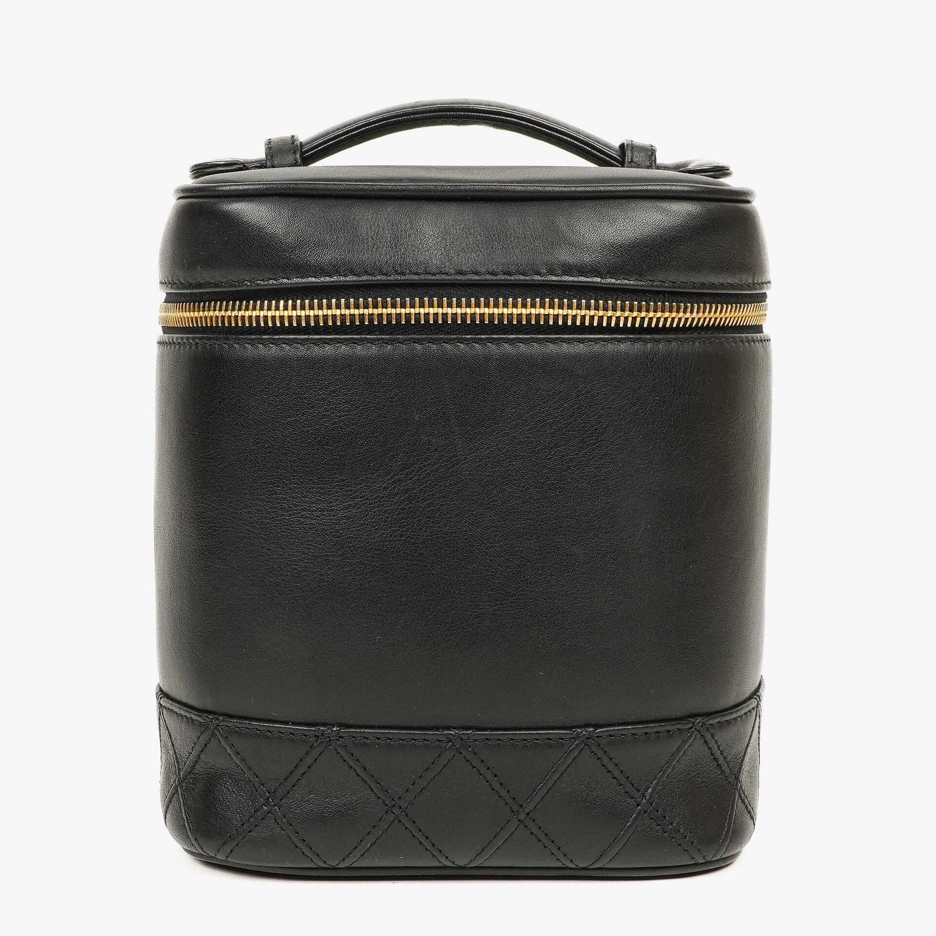 Chanel Black Quilted Leather Vanity Case
