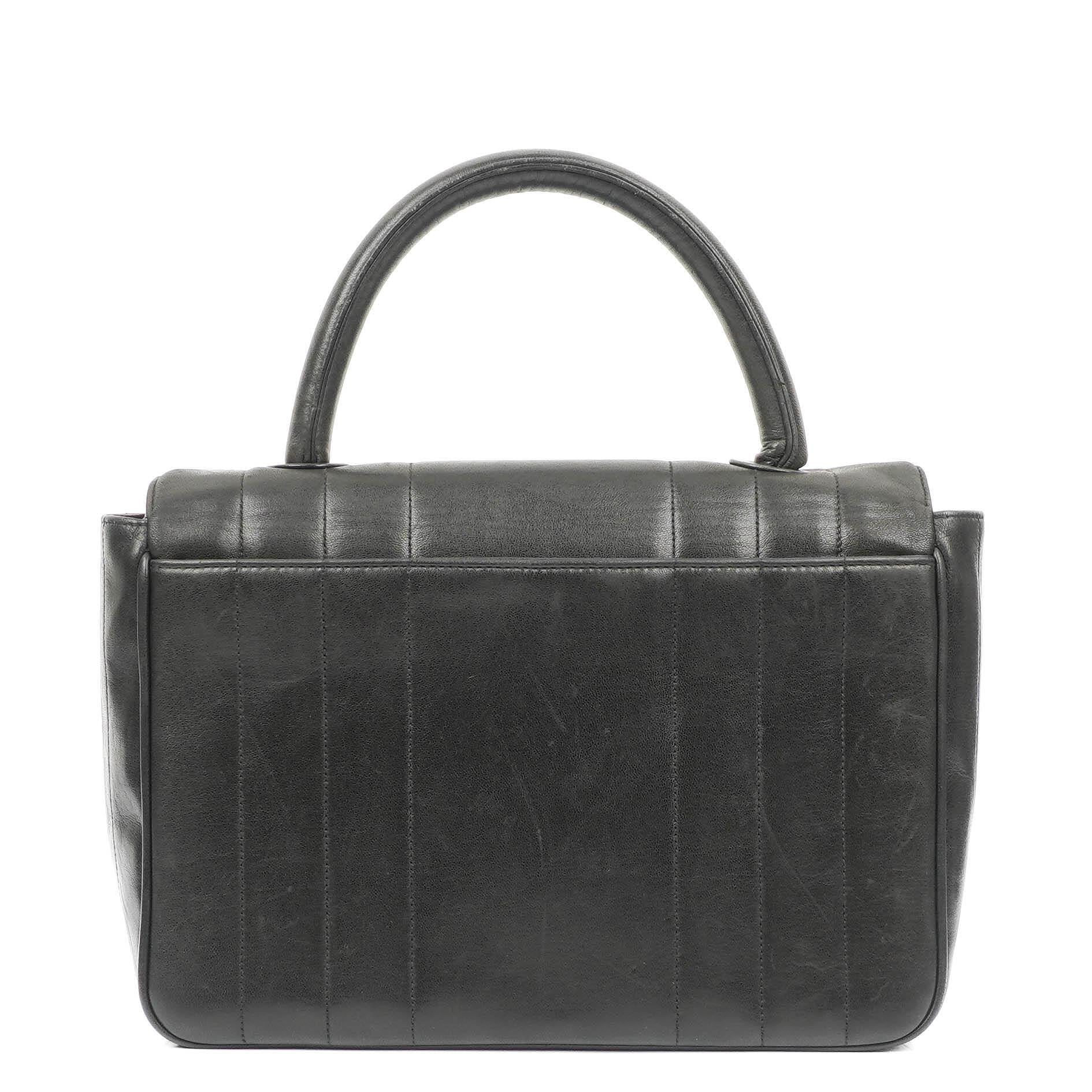Chanel Black Vertical Quilted Lambskin Kelly Flap Bag