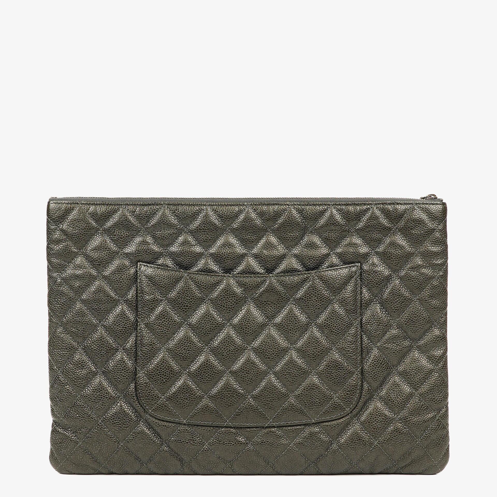 Chanel Boy Cosmetic Case Large Metallic Caviar Quilted