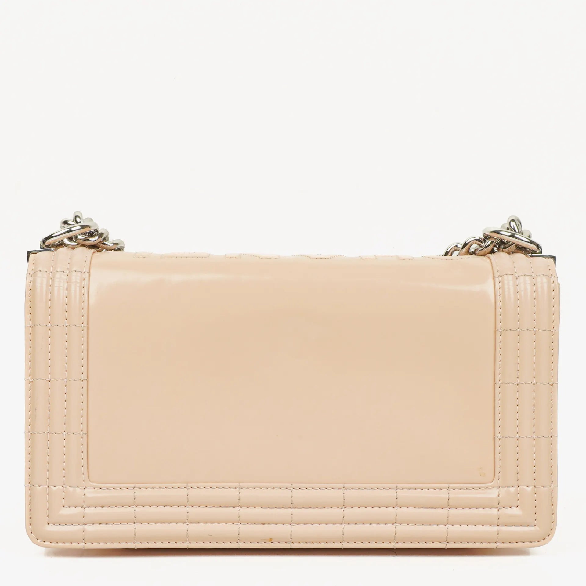 Chanel Boy Flap Bag in Beige Patent Leather