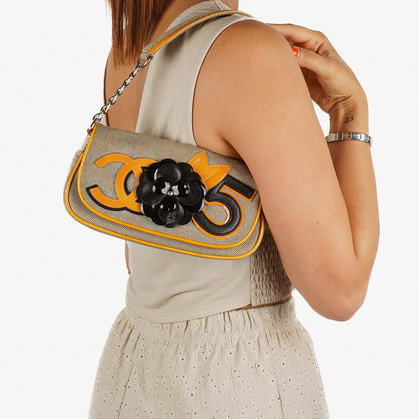 Chanel Camellia No. 5 CC Canvas Flap Bag