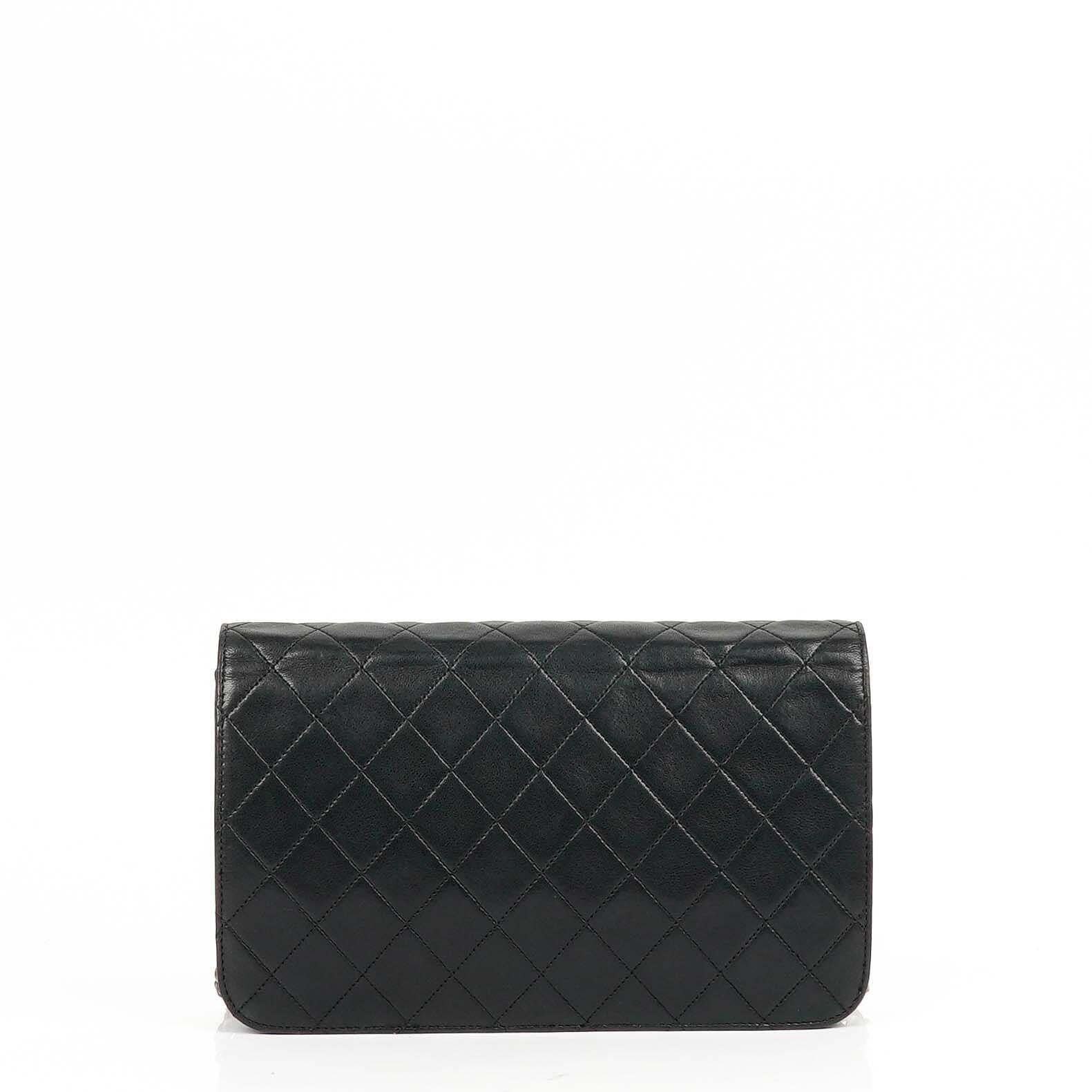 Chanel Classic Black Quilted Lambskin Full Flap Bag With Gold-Tone Hardware