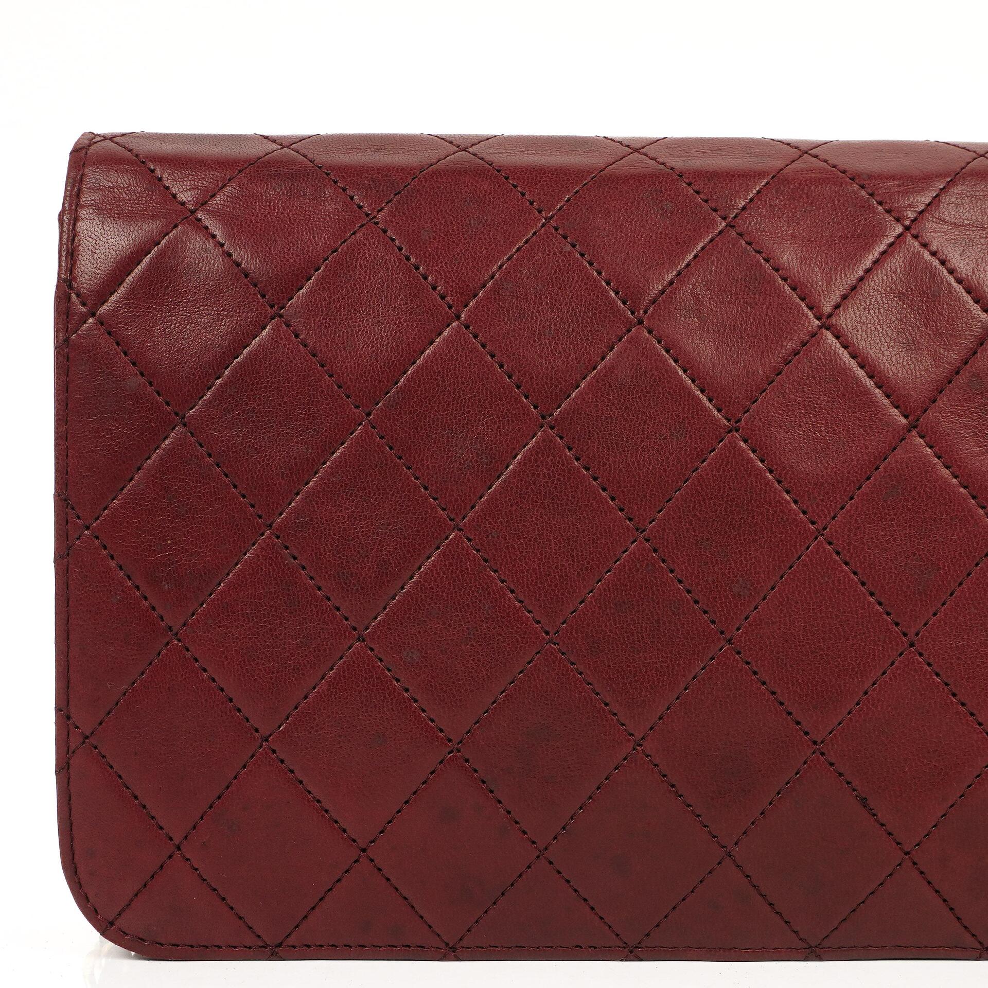 Chanel Classic Burgundy Quilted Lambskin Full Flap Bag With 24K Gold-Plated Hardware