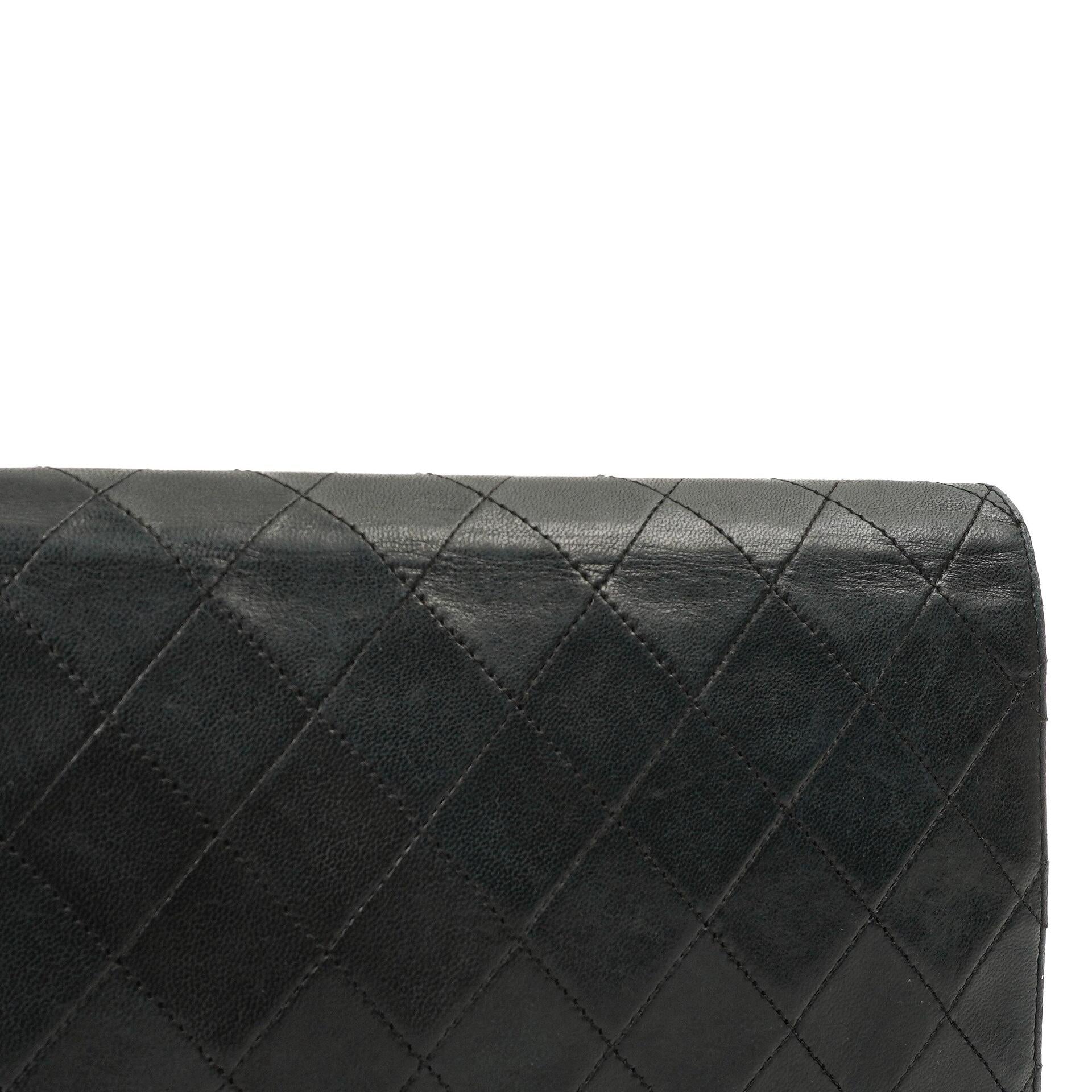 Chanel Classic Full Flap Bag Black Quilted Lambskin 24K Gold-Plated Hardware