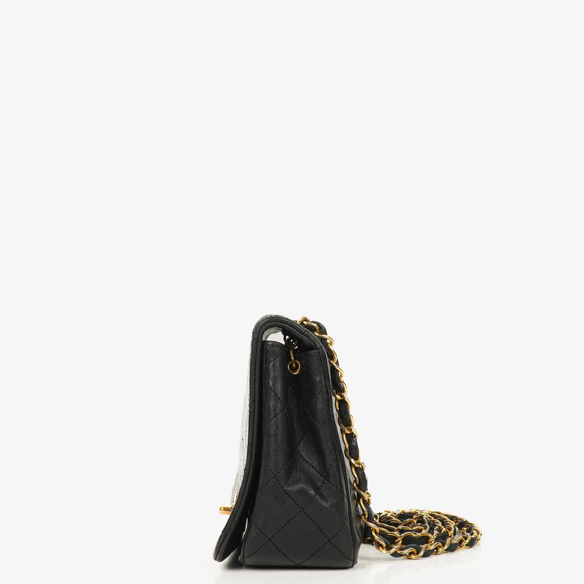 Chanel Classic Full Flap Bag Black Quilted Lambskin 24K Gold-Plated Hardware