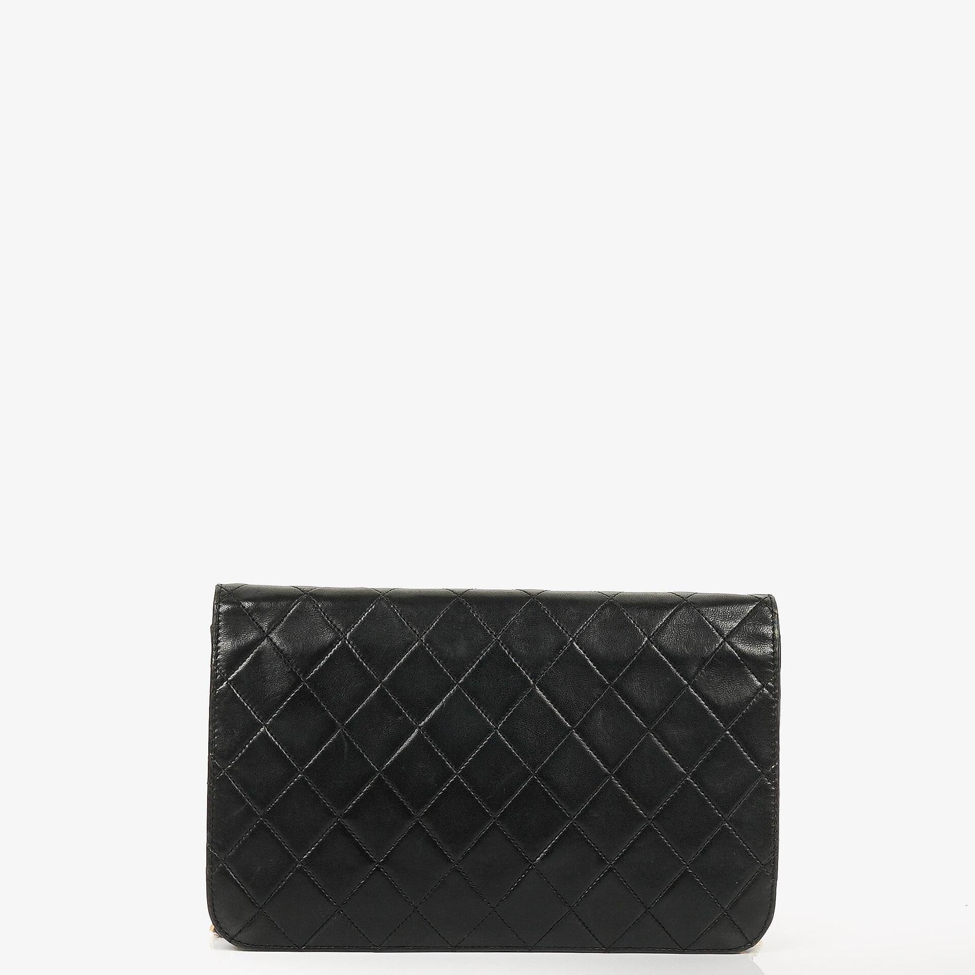 Chanel Classic Full Flap Bag Black Quilted Lambskin 24K Gold-Plated Hardware