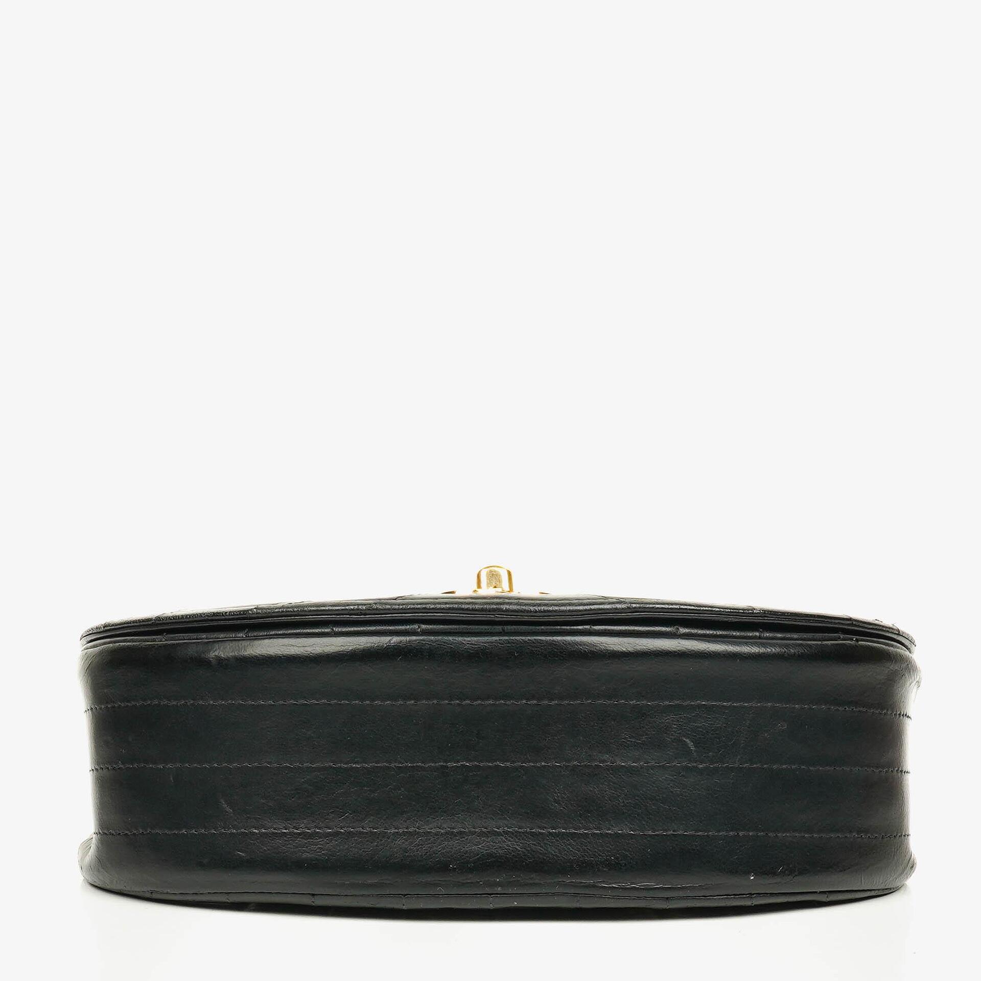 Chanel Half-Moon In Black Quilted Lambskin With 24K Gold-Plated Hardware