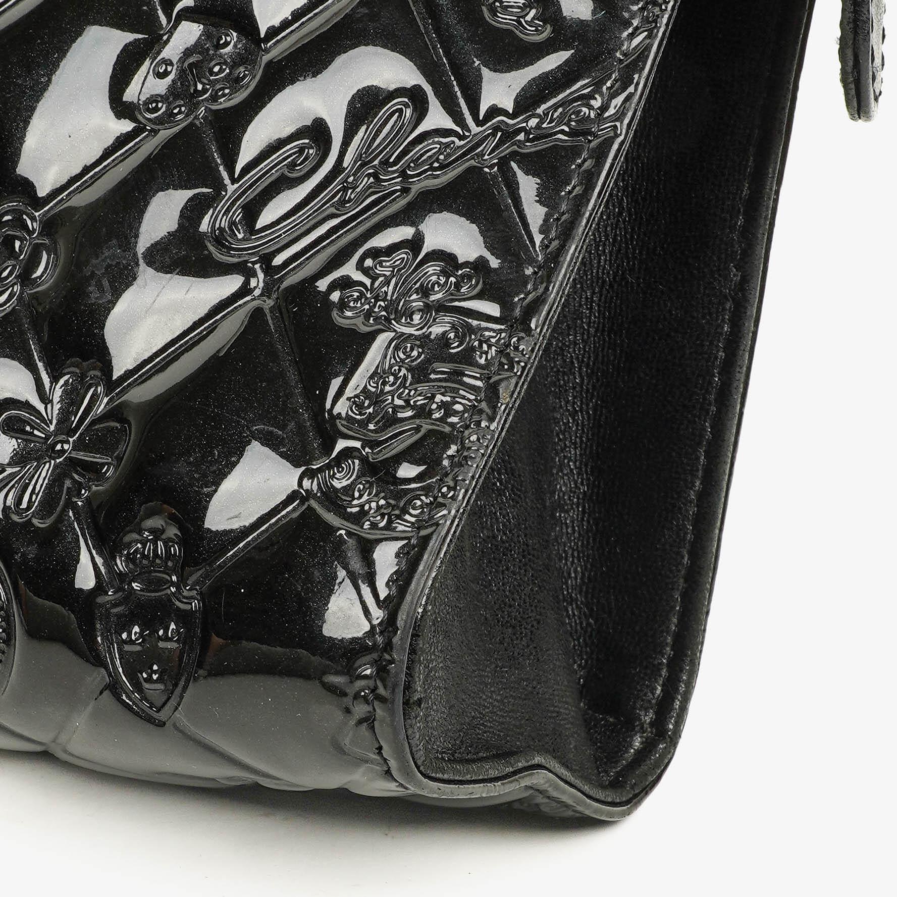 Chanel Lucky Charm Black Patent Leather Pochatte