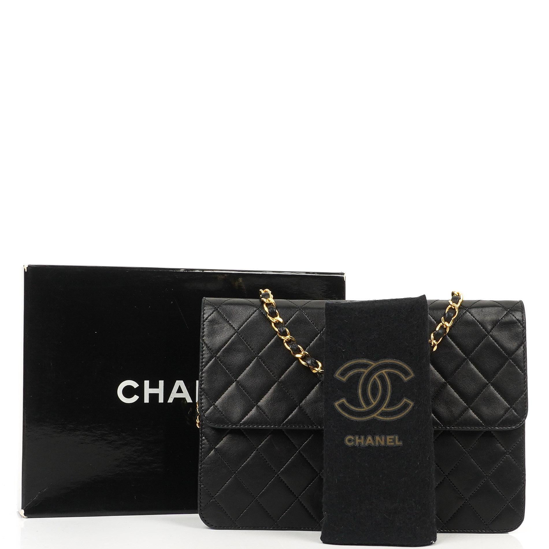 Chanel Medium Classic Black Quilted Lambskin Single Flap Bag With 24K Gold-Plated Hardware