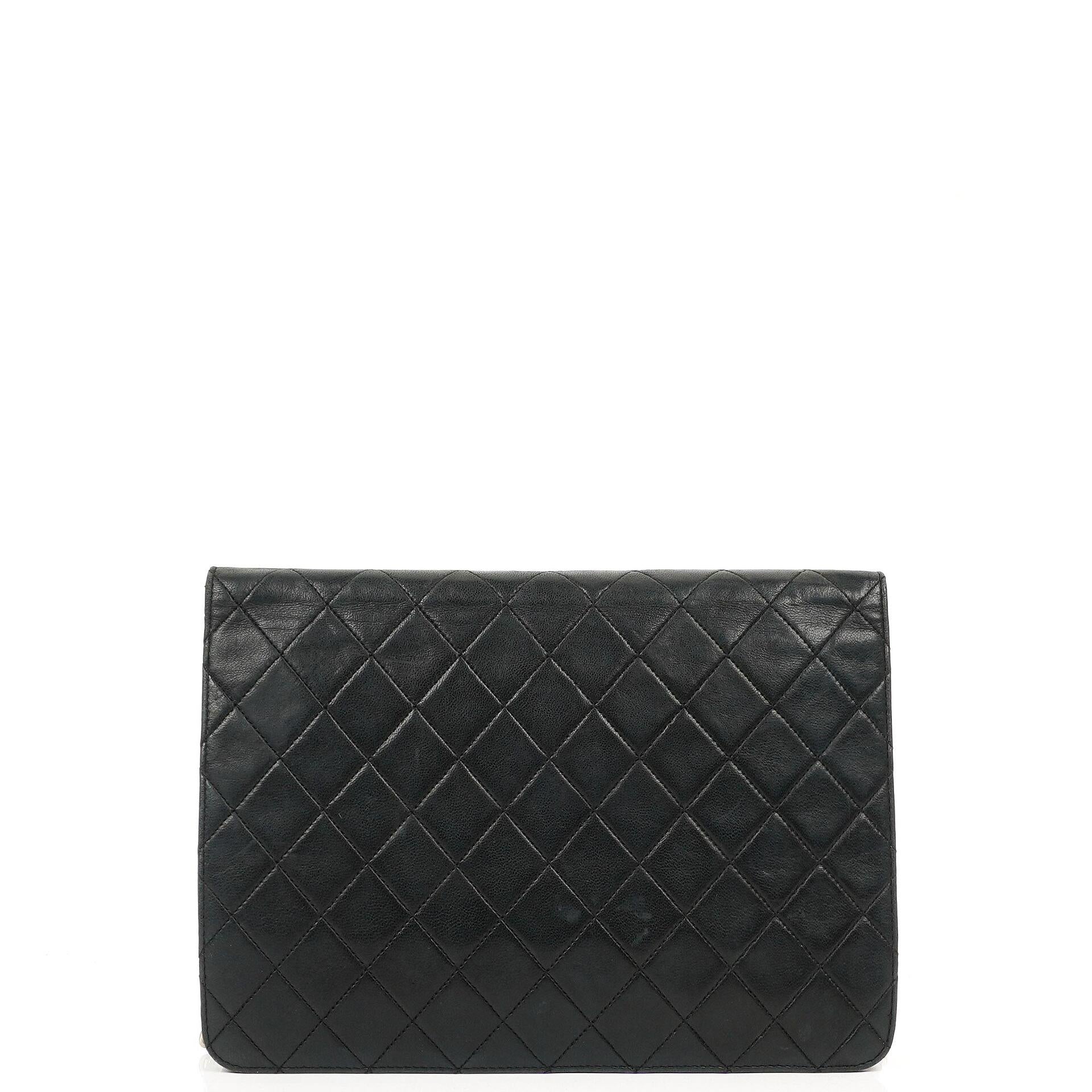 Chanel Medium Classic Black Quilted Lambskin Single Flap Bag With Gold-Tone Hardware