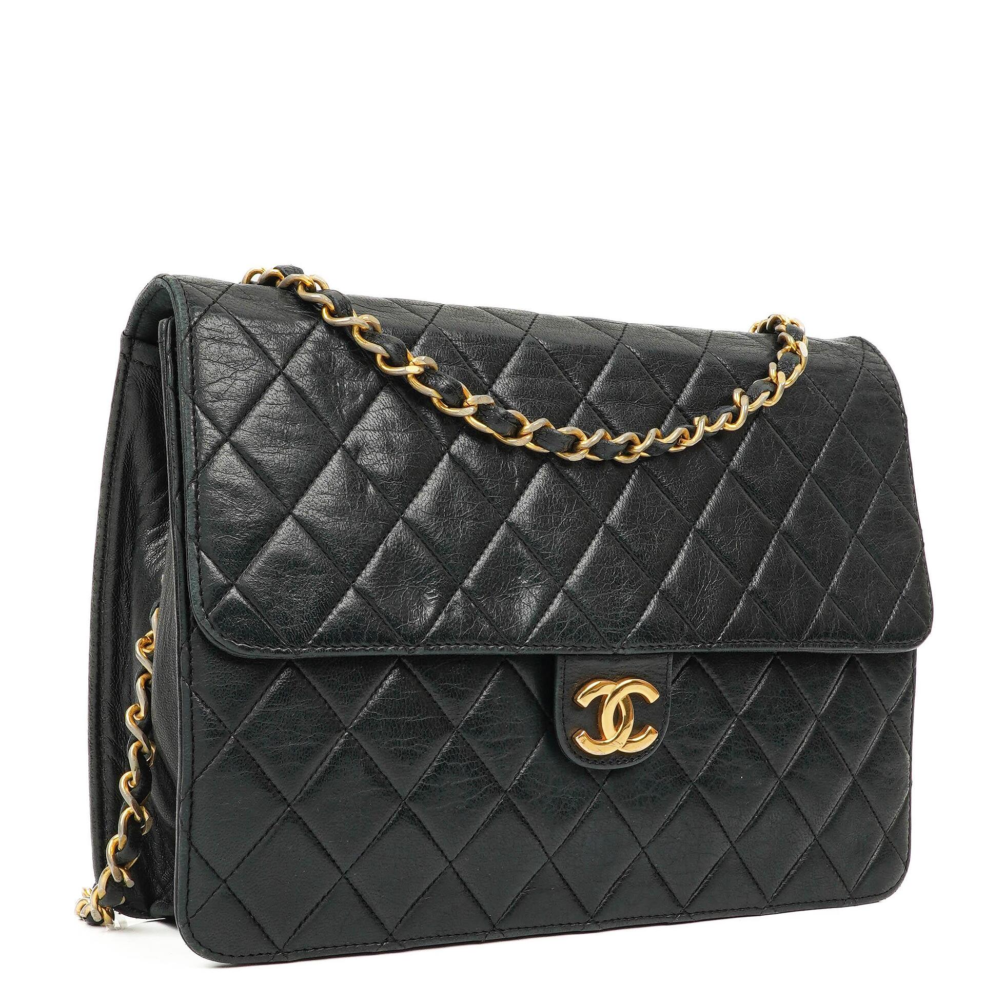 Chanel Medium Classic Single Flap Bag Black Quilted Lambskin With 24K Gold-Plated Hardware
