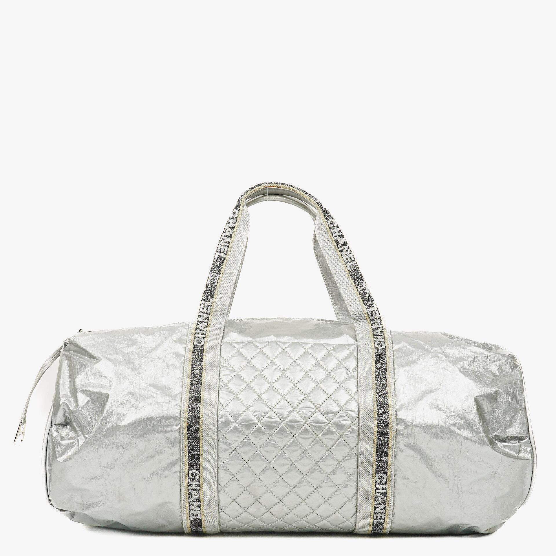 Chanel Metallic Quilted Nylon Boston Bag
