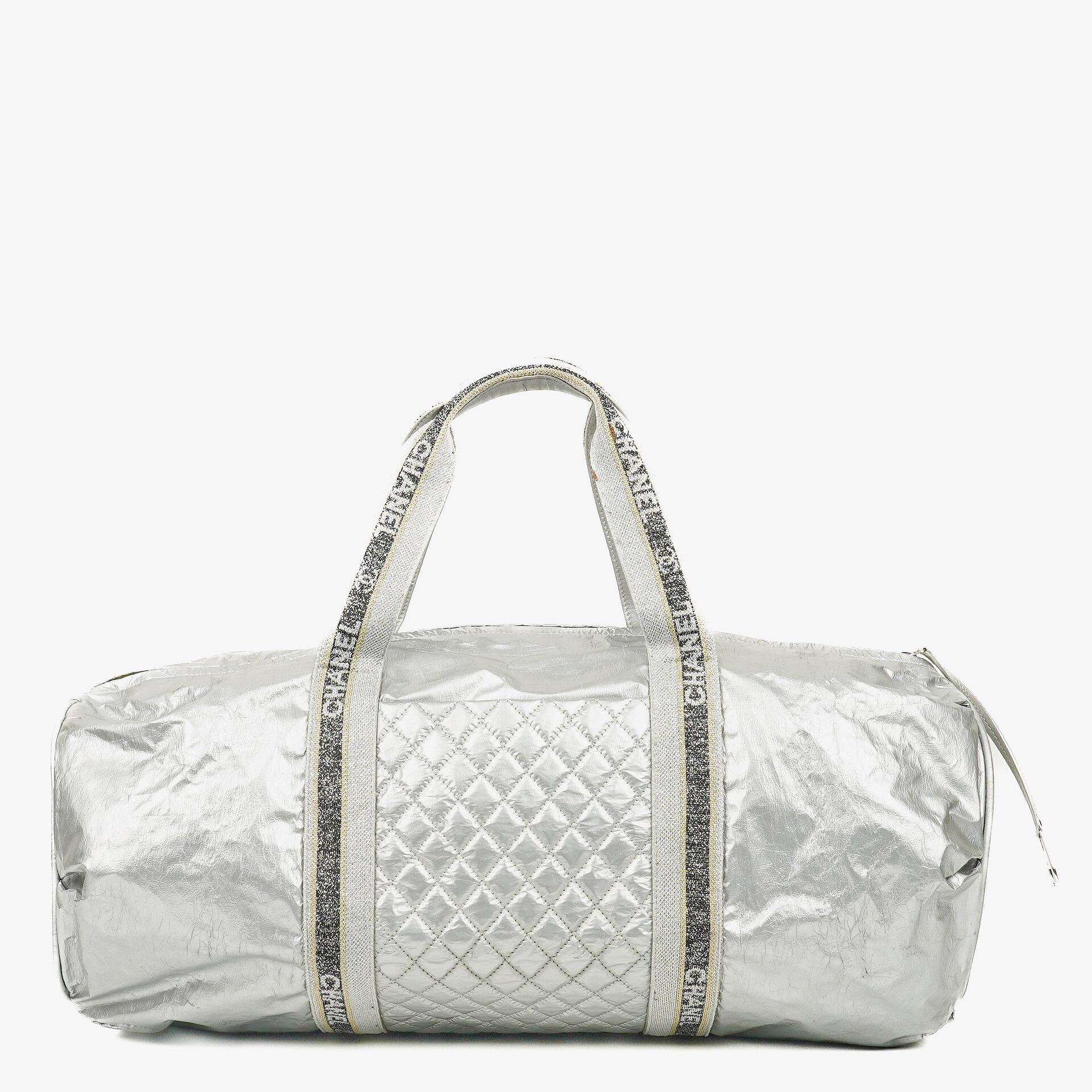Chanel Metallic Quilted Nylon Boston Bag