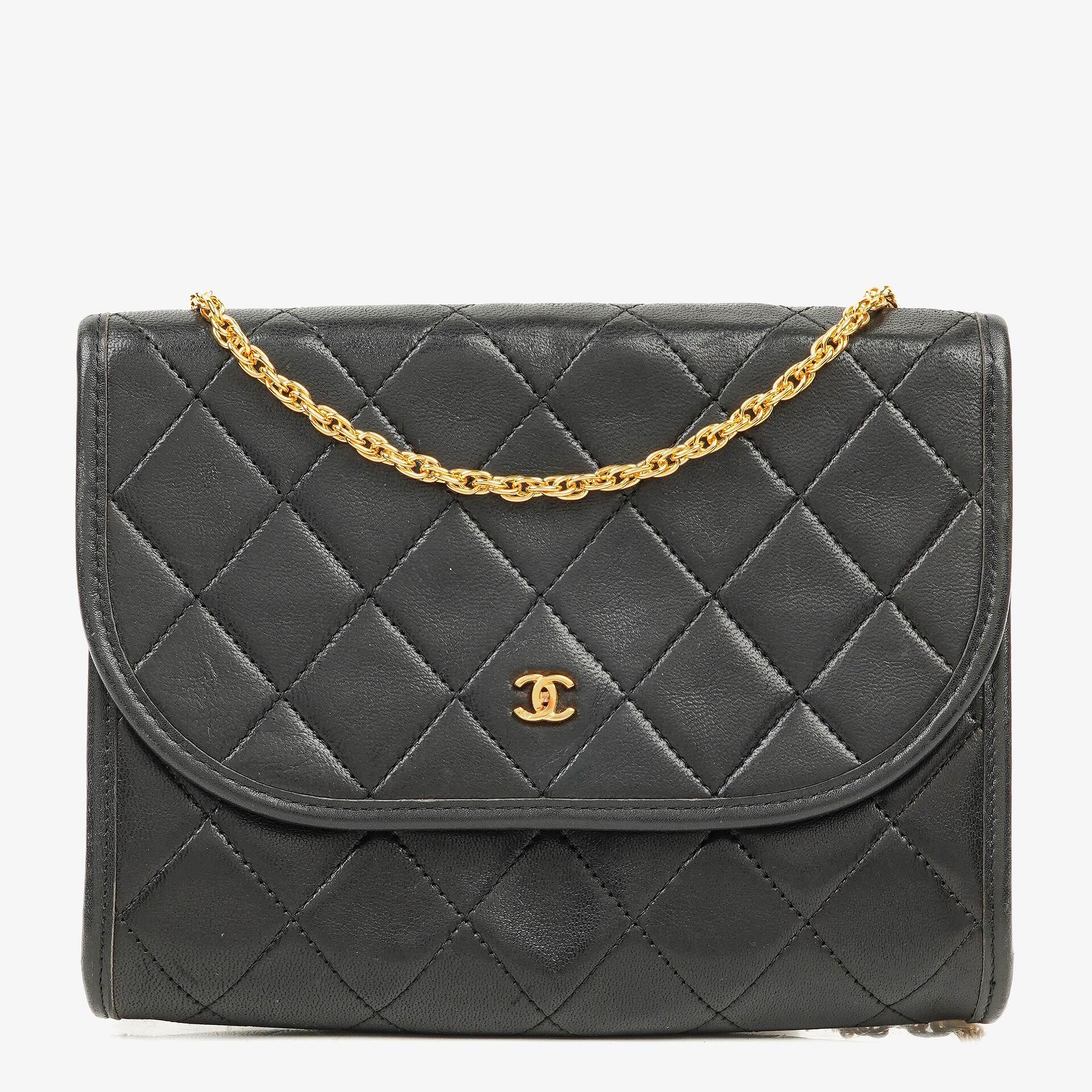 Chanel Mini Flap Bag Black Quilted Lambskin With 24K Gold-Plated Hardware