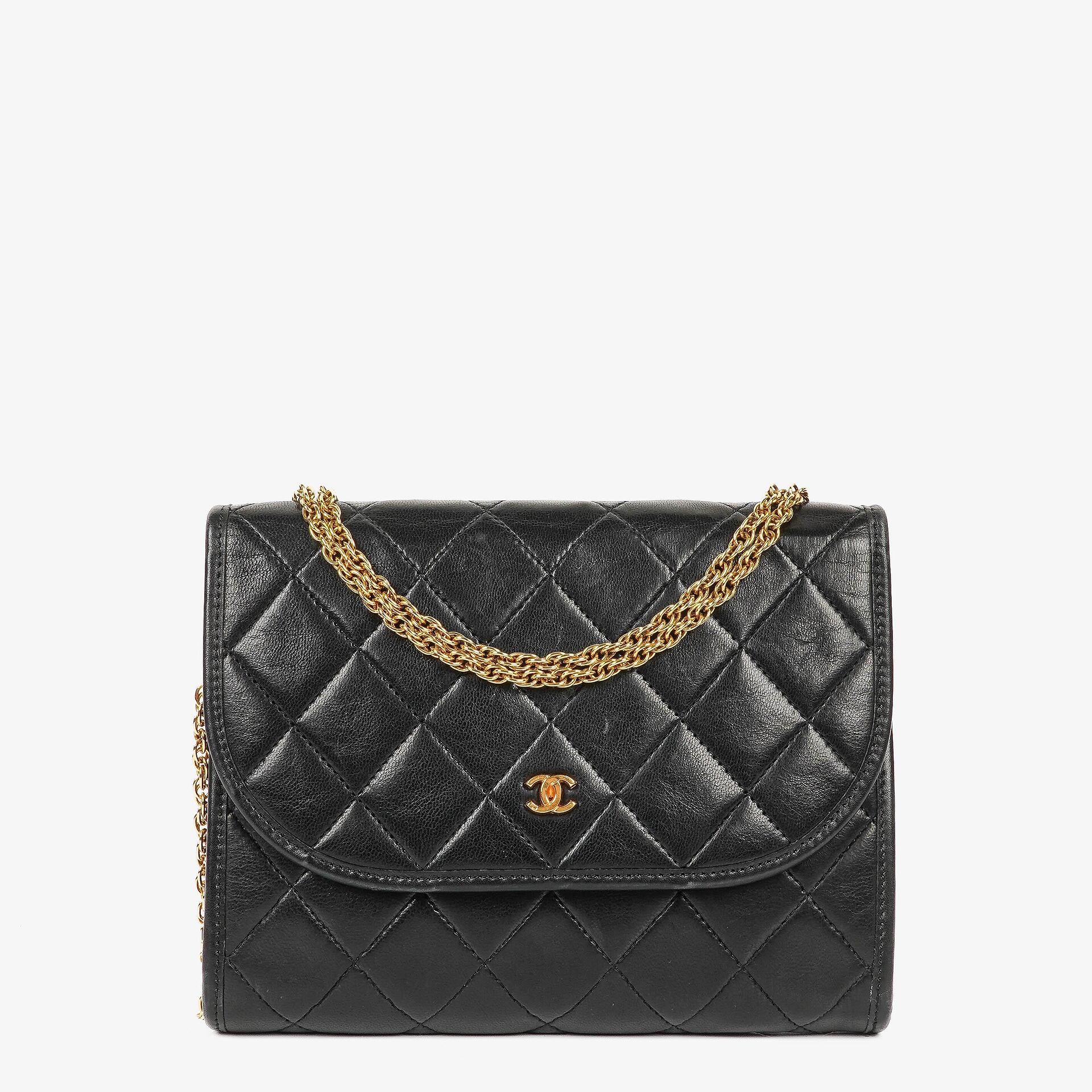 Chanel Mini Flap Bag Black Quilted Lambskin With 24K Gold-Plated Hardware