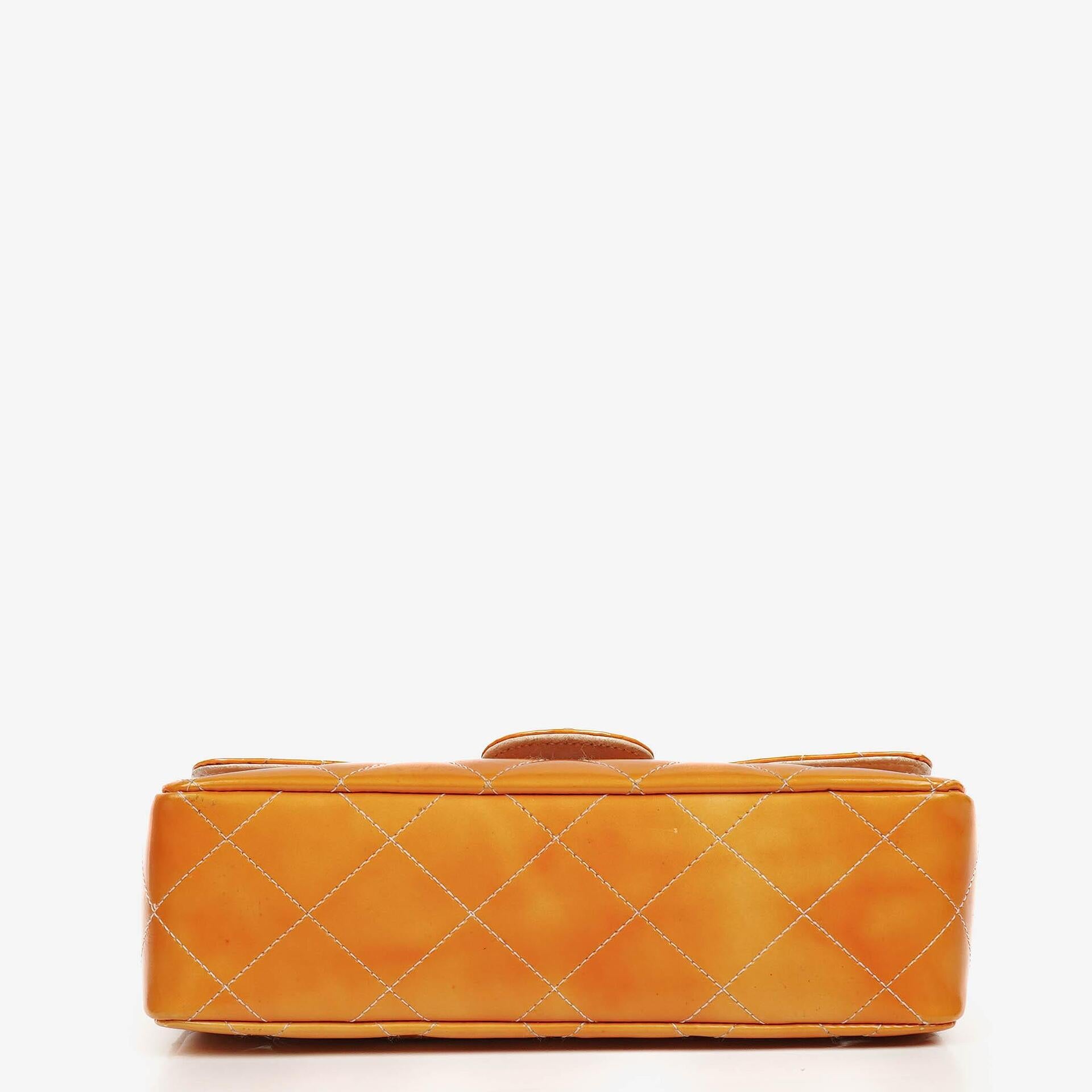 Chanel Mini Rectangular Flap Bag In Quilted Patent Leather