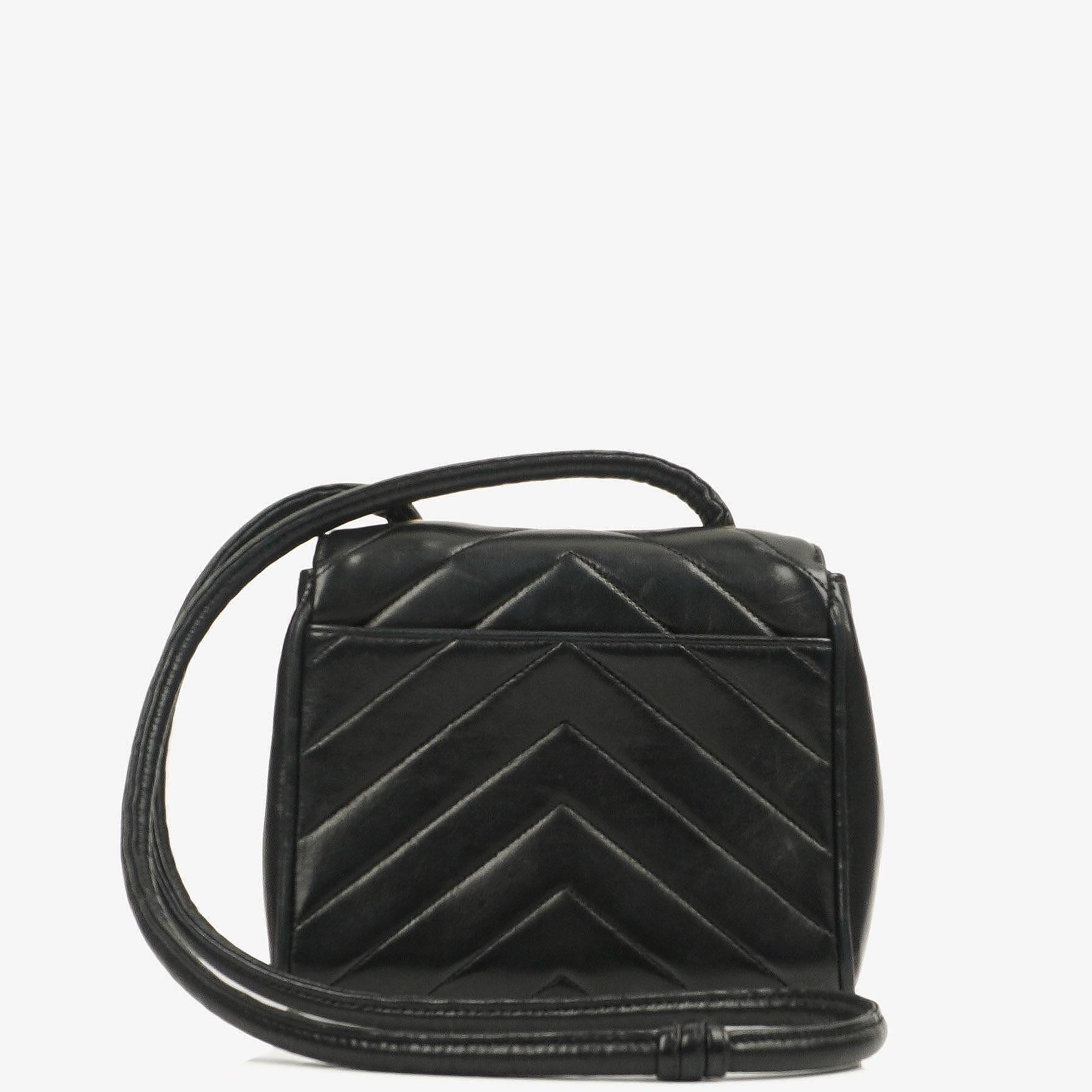 Chanel Mini Square Flap Bag Chevron Quilted Lambskin 24K Gold-Plated Hardware