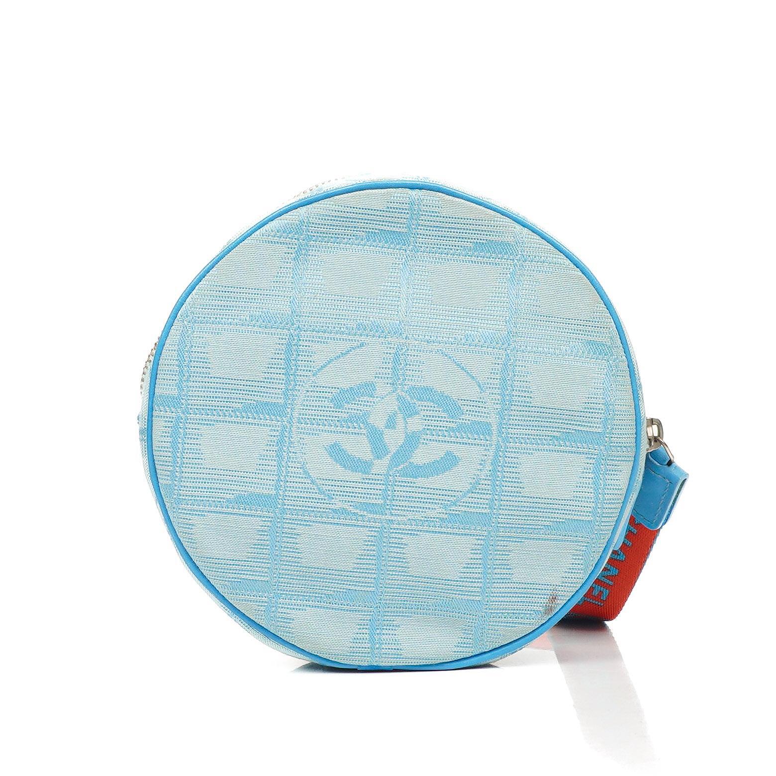 Chanel Nylon Travel Round Blue Pouch, 2002-2003