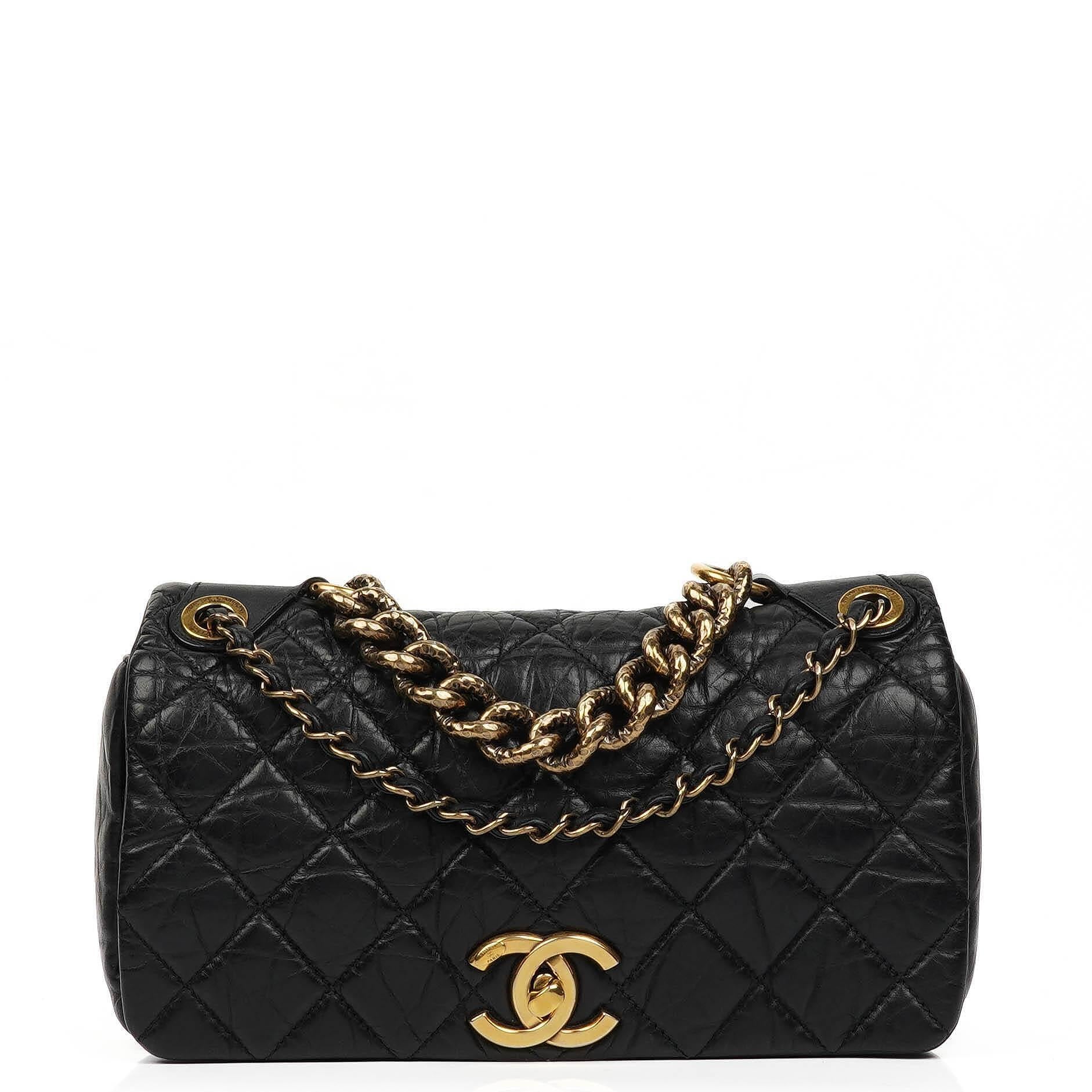 Chanel Paris-Bombay Aged Quilted Calfskin Flap Bag