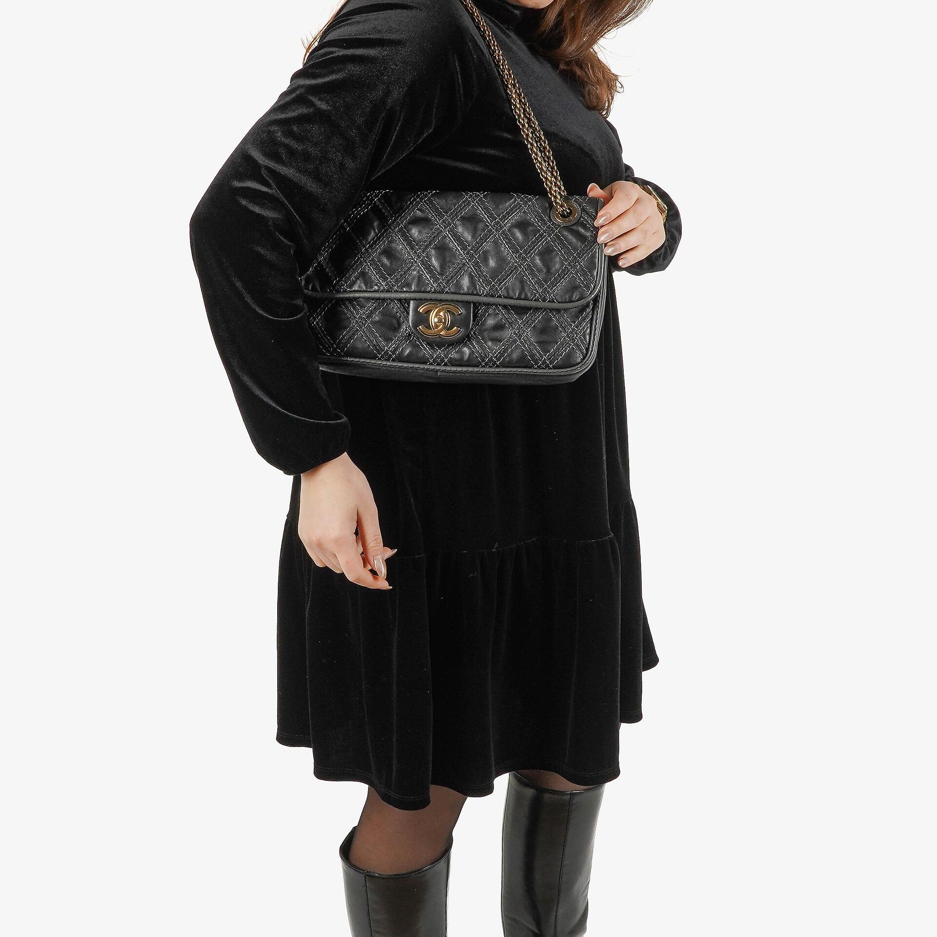 Chanel Paris-Bombay Black Triptych Flap Bag