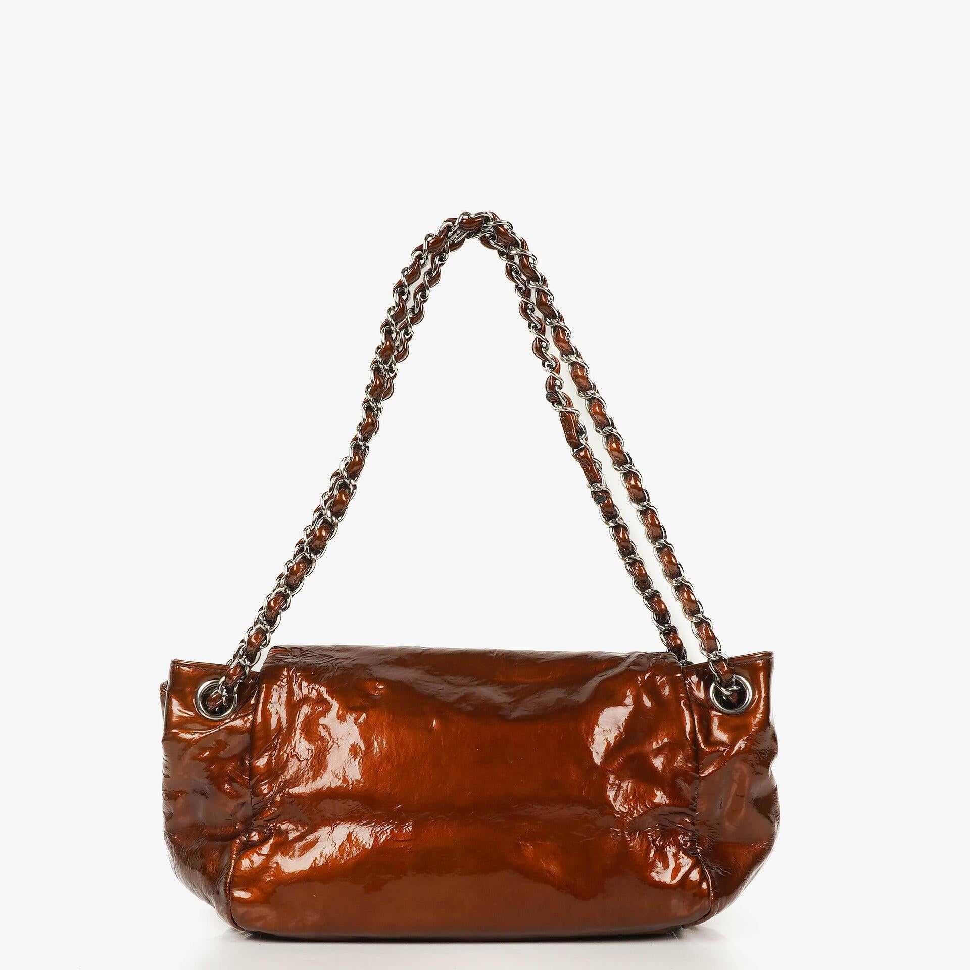 Chanel Patent Leather CC Accordion Flap Bag