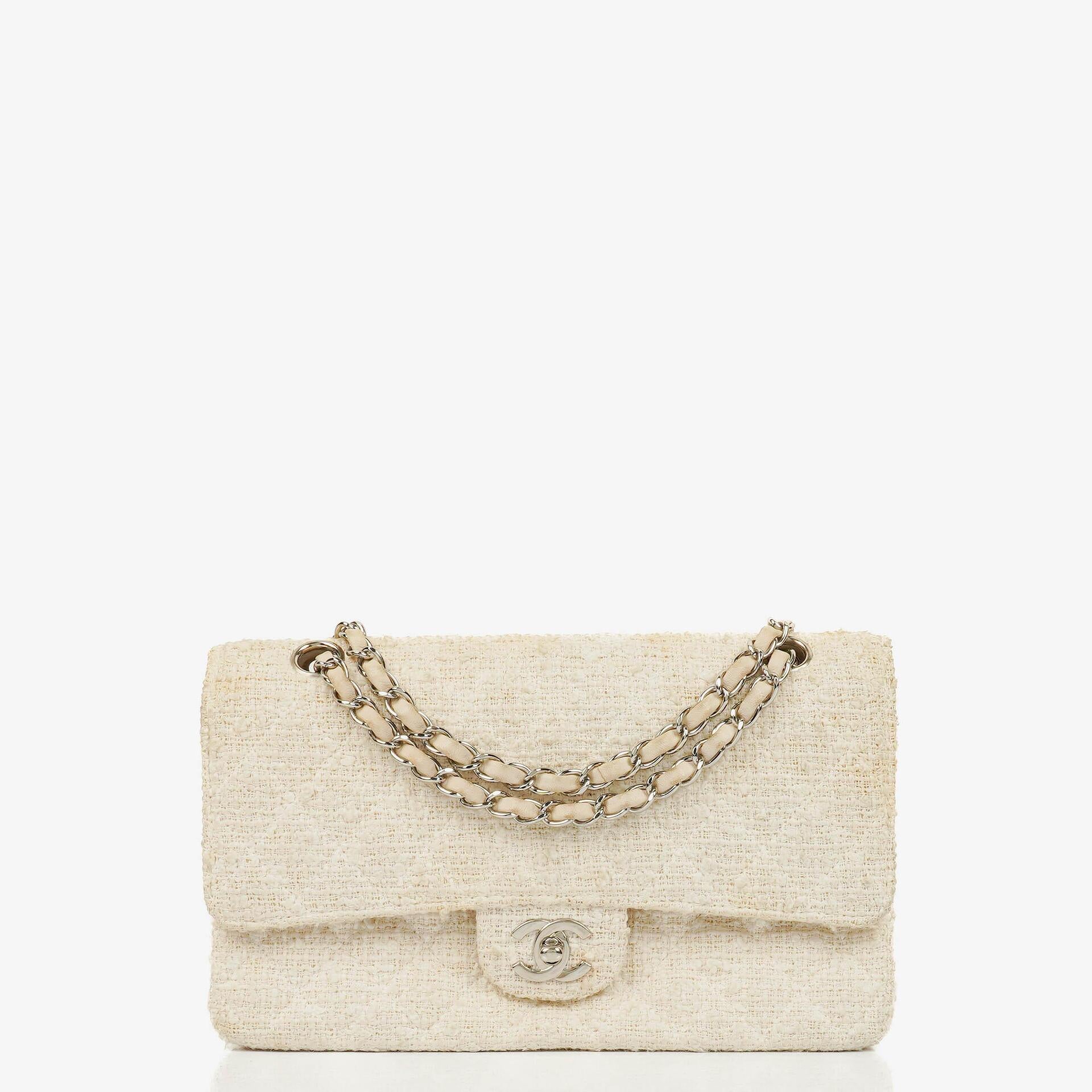 Chanel Quilted Tweed Medium Double Flap Bag
