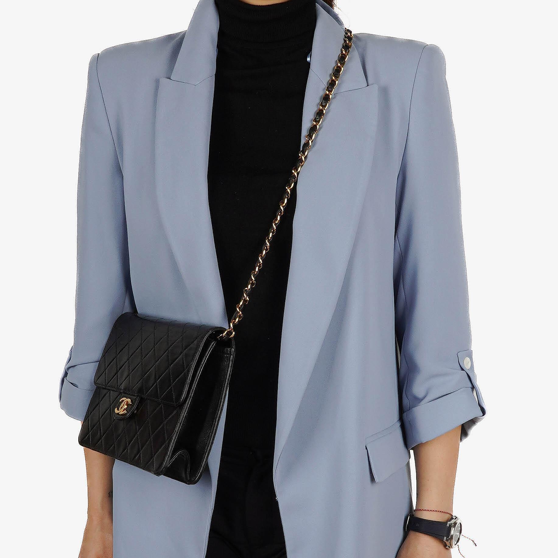 Chanel Small Classic Lambskin Flap Bag With 24K Gold-Plated Hardware