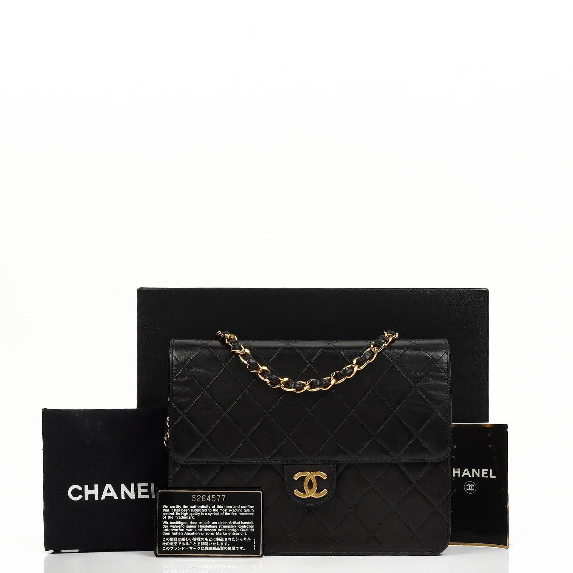 Chanel Small Classic Lambskin Flap Bag With 24K Gold-Plated Hardware