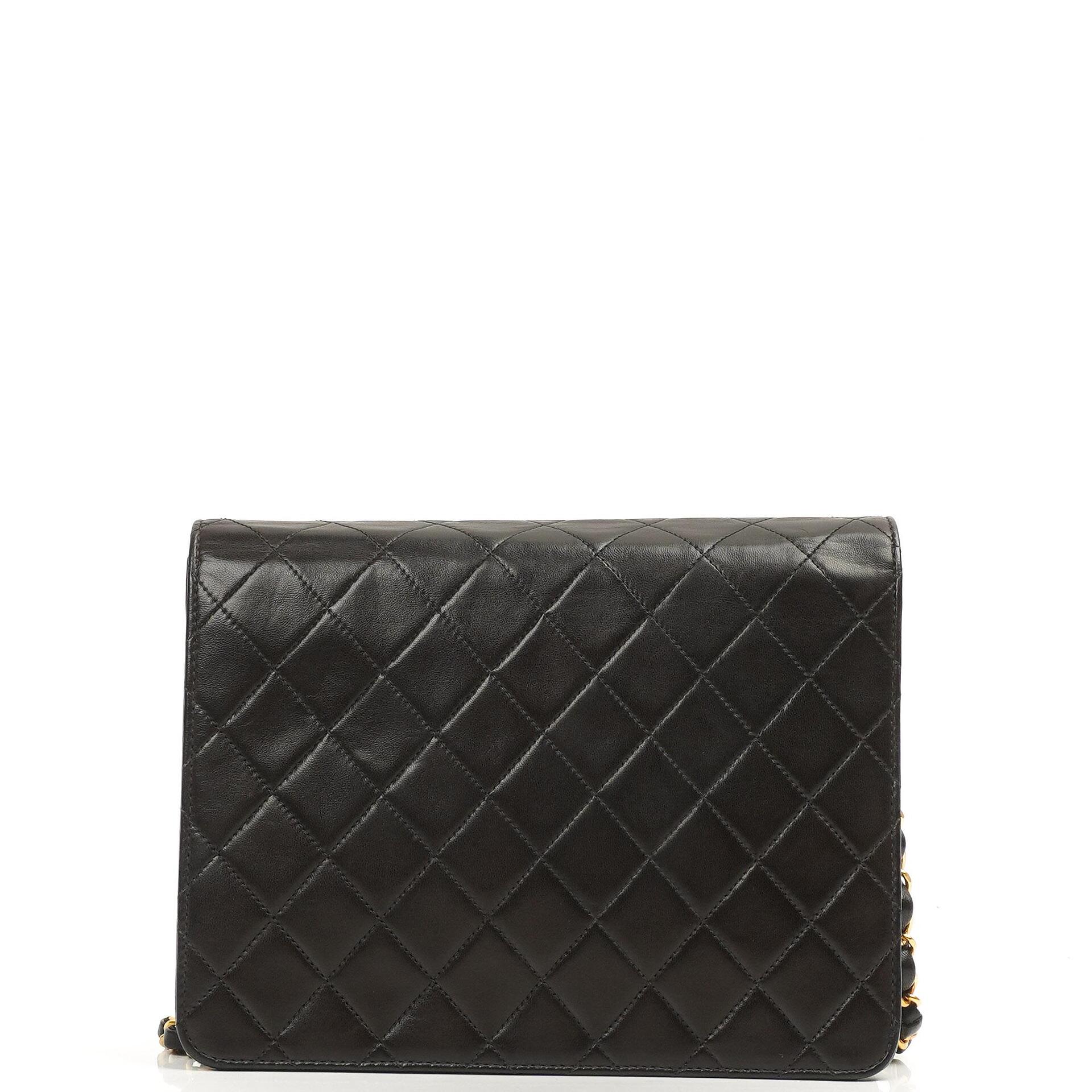 Chanel Small Classic Single Flap Bag Black Quilted Lambskin 24K Gold-Plated Hardware