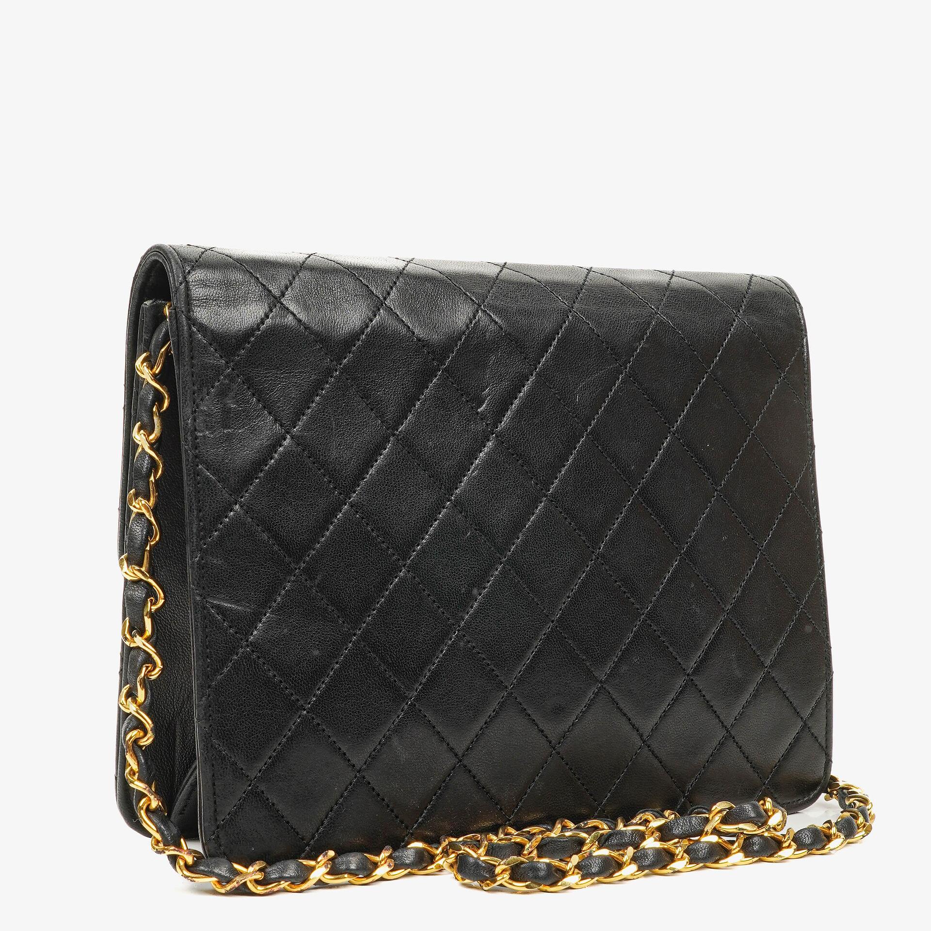 Chanel Small Classic Single Flap Bag Black Quilted Lambskin With 24K Gold-Plated Hardware