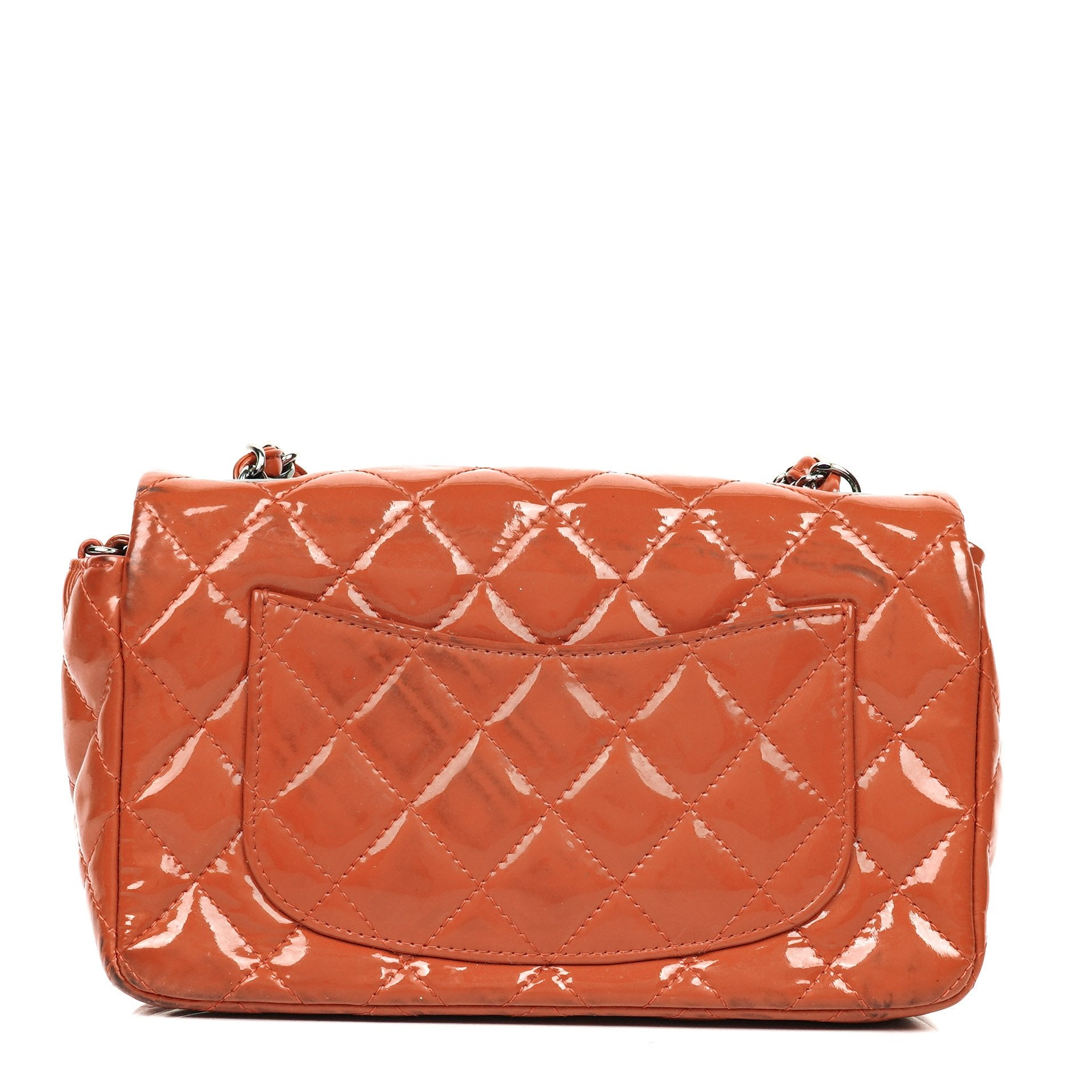 Chanel Small Classic Single Flap Bag Quilted Patent Leather With Silver-Tone Hardware