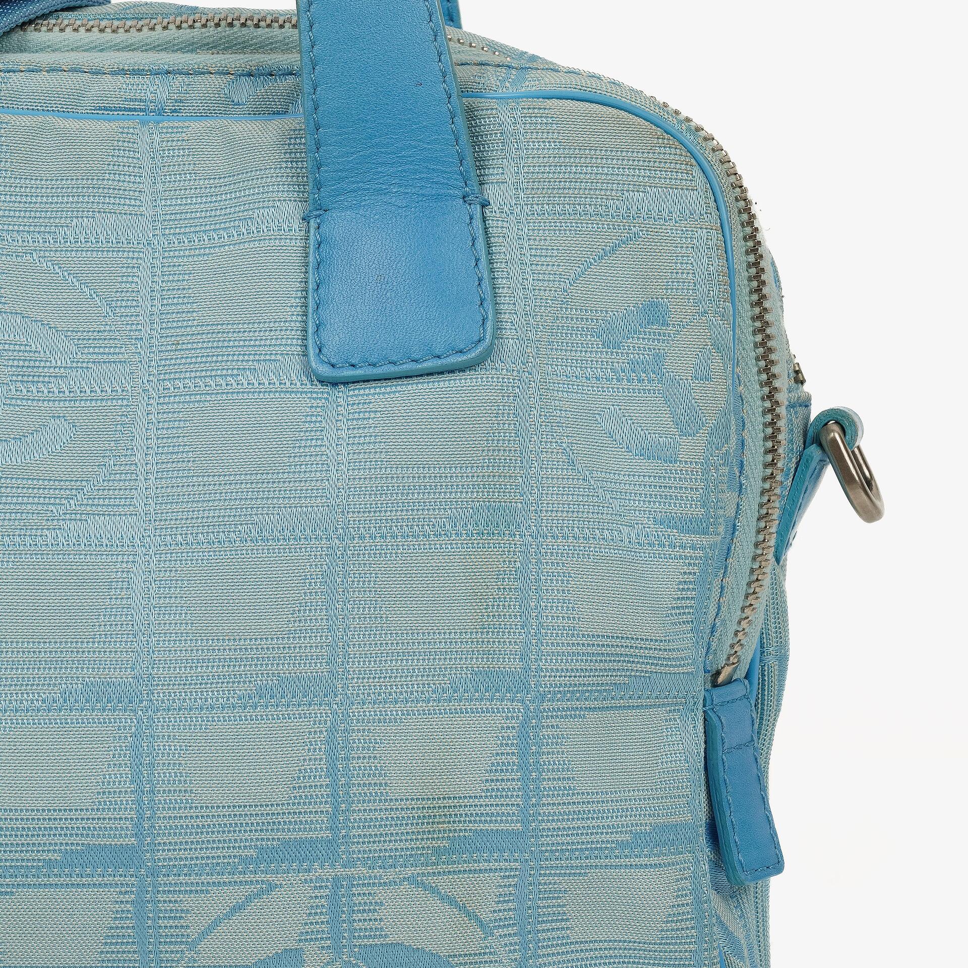 Chanel Travel Line Light Blue Nylon CC Logo Bag
