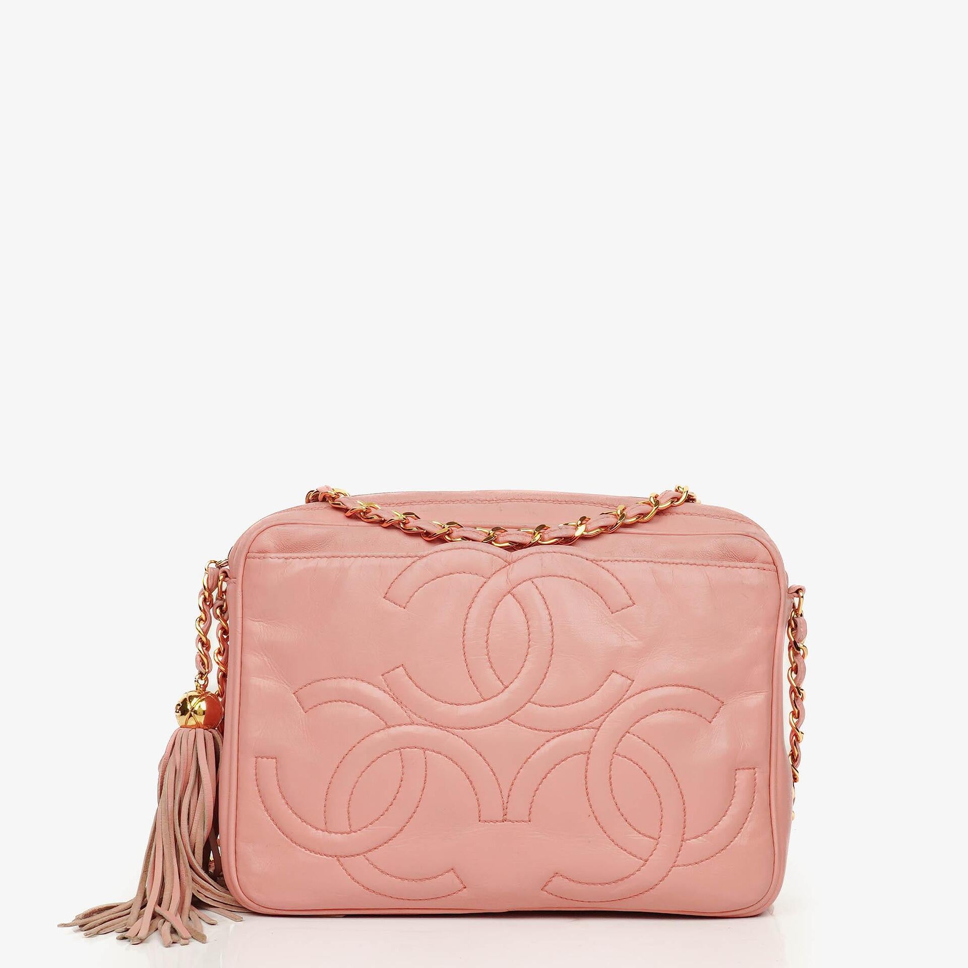 Chanel Triple CC Camera Tassel Lambskin Shoulder Bag