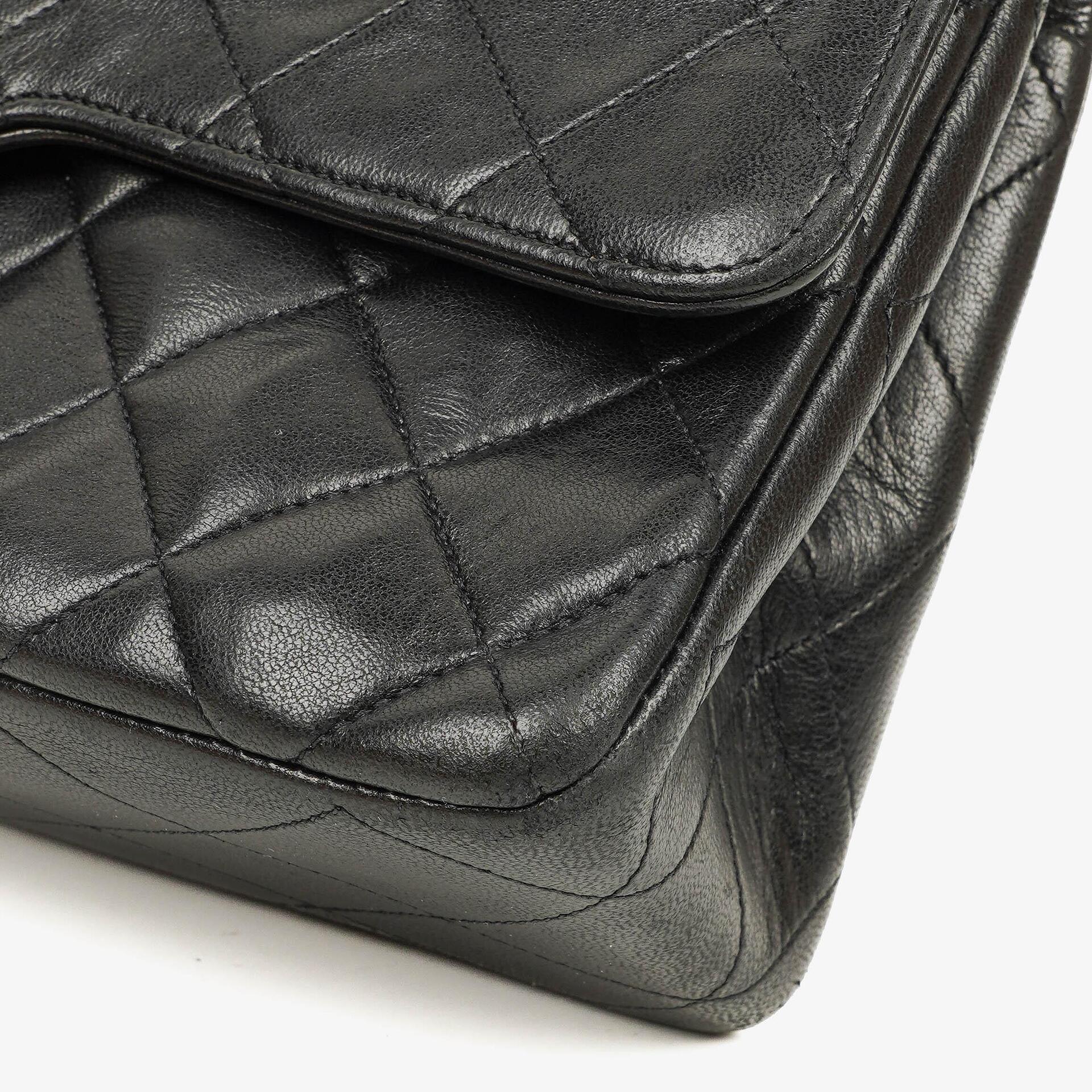Chanel Vintage Medium Classic Double Flap Bag Black Quilted Lambskin 24K Gold-Plated Hardware
