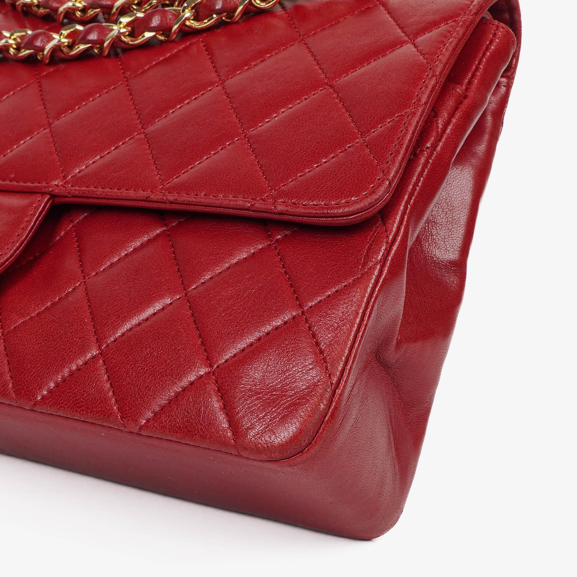 Chanel Vintage Medium Classic Double Flap Bag Red Quilted Lambskin 24K Gold-Plated Hardware