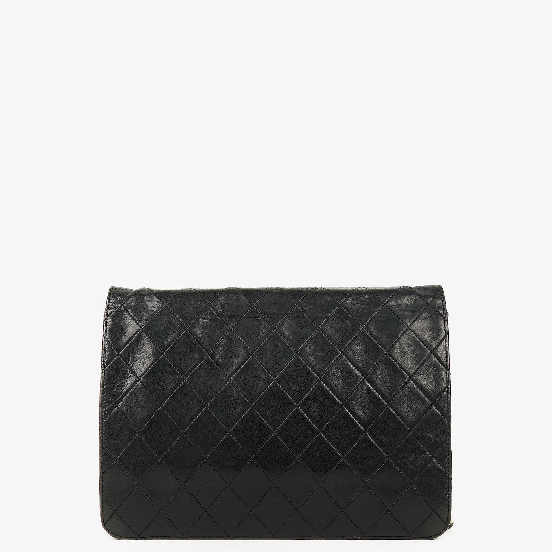 Chanel Vintage Medium Classic Single Flap Bag Black Quilted Lambskin With 24K Gold-Plated Hardware