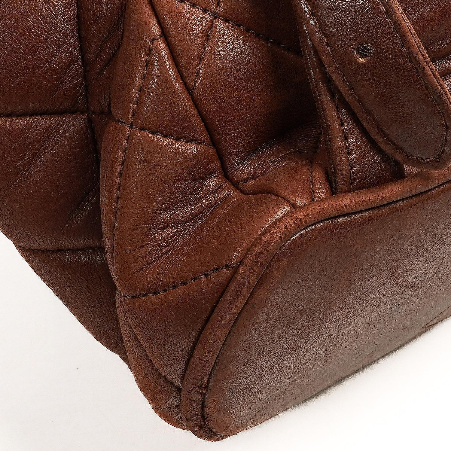 Chanel Vintage Medium Duma CC Timeless Classic Brown Quilted Lambskin Backpack 24K Gold-Plated Hardware